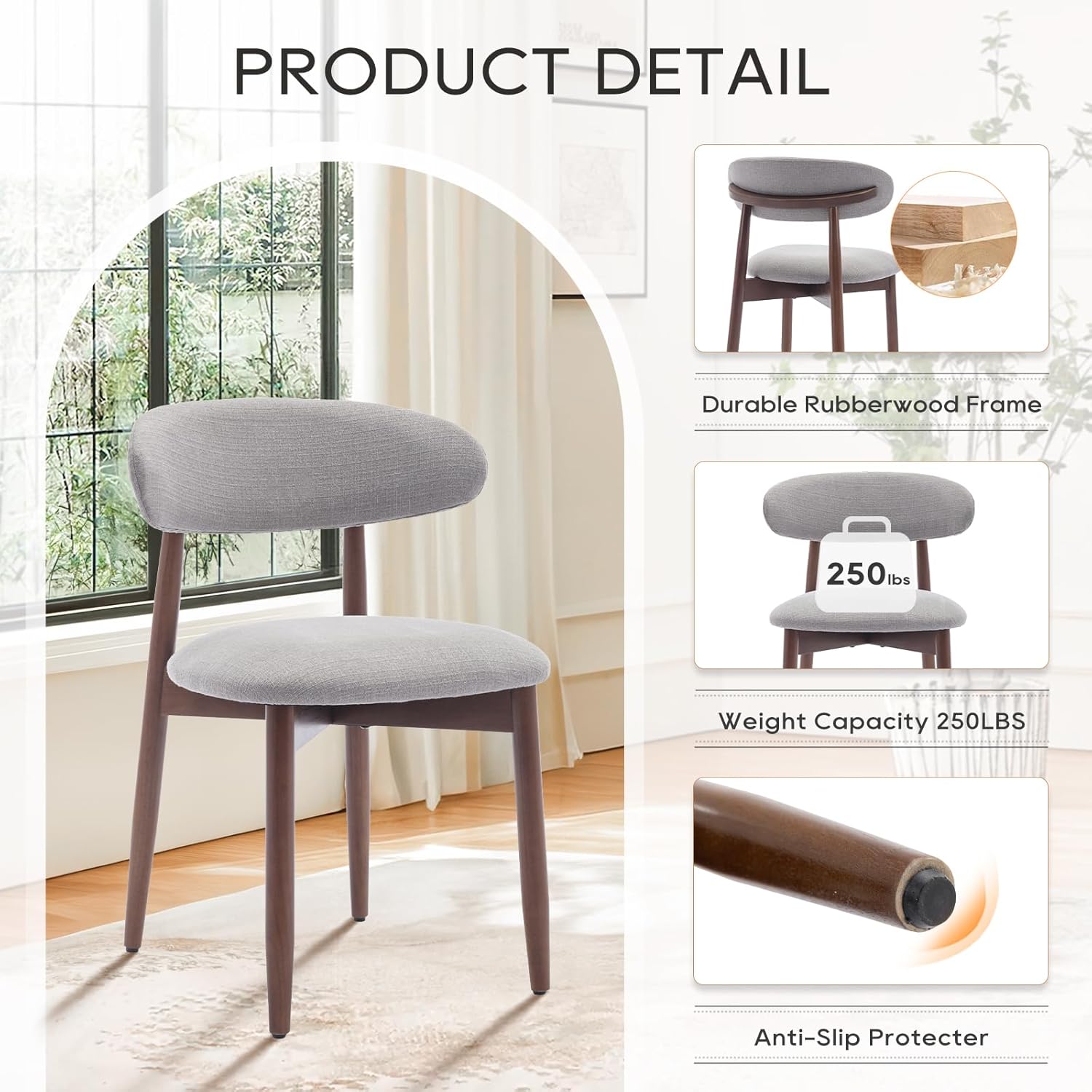 Wooden Dining Chairs Set of 4