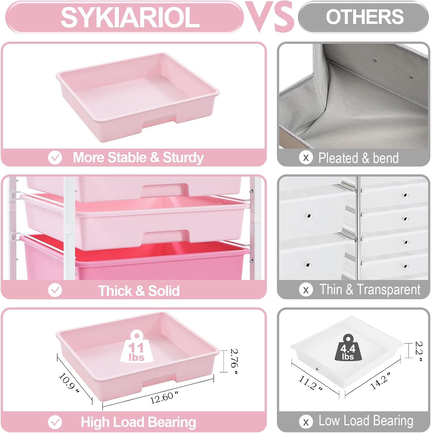 Rolling Storage Utility Cart Organizers