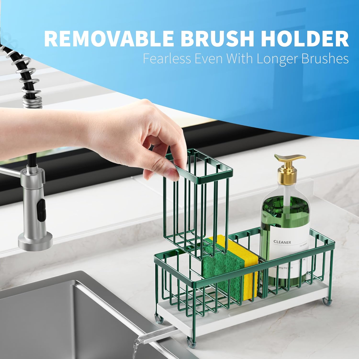 Black Sponge Holder for Kitchen Sink,