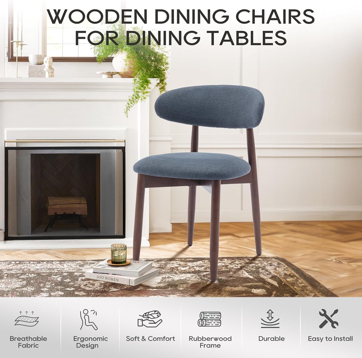 Wooden Dining Chairs Set of 4