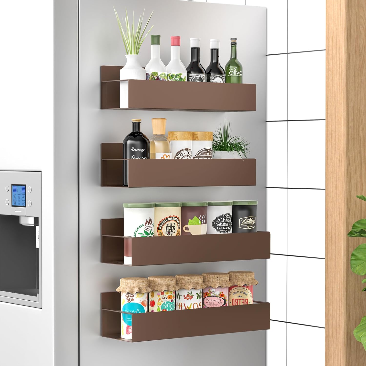 Metal 4 Pack Magnetic Spice Storage