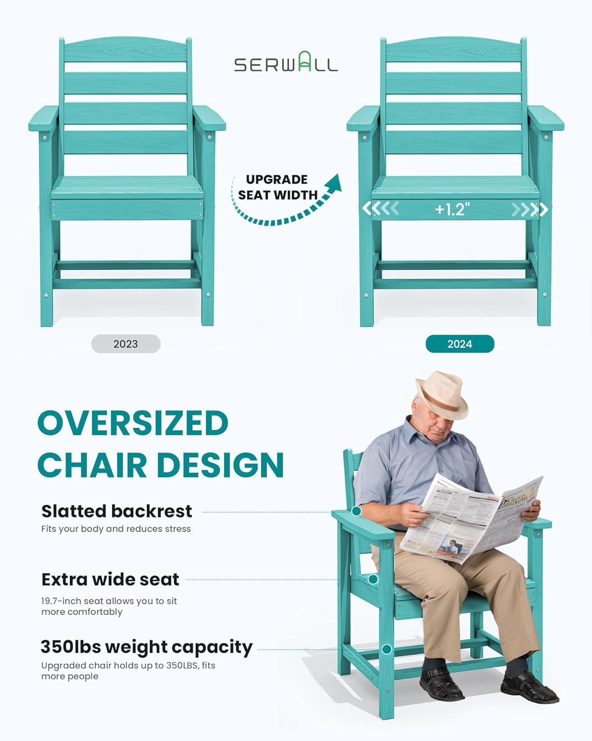 Outdoor HDPE Dining Table Set, 7-Piece Outdoor Dining Table Sets