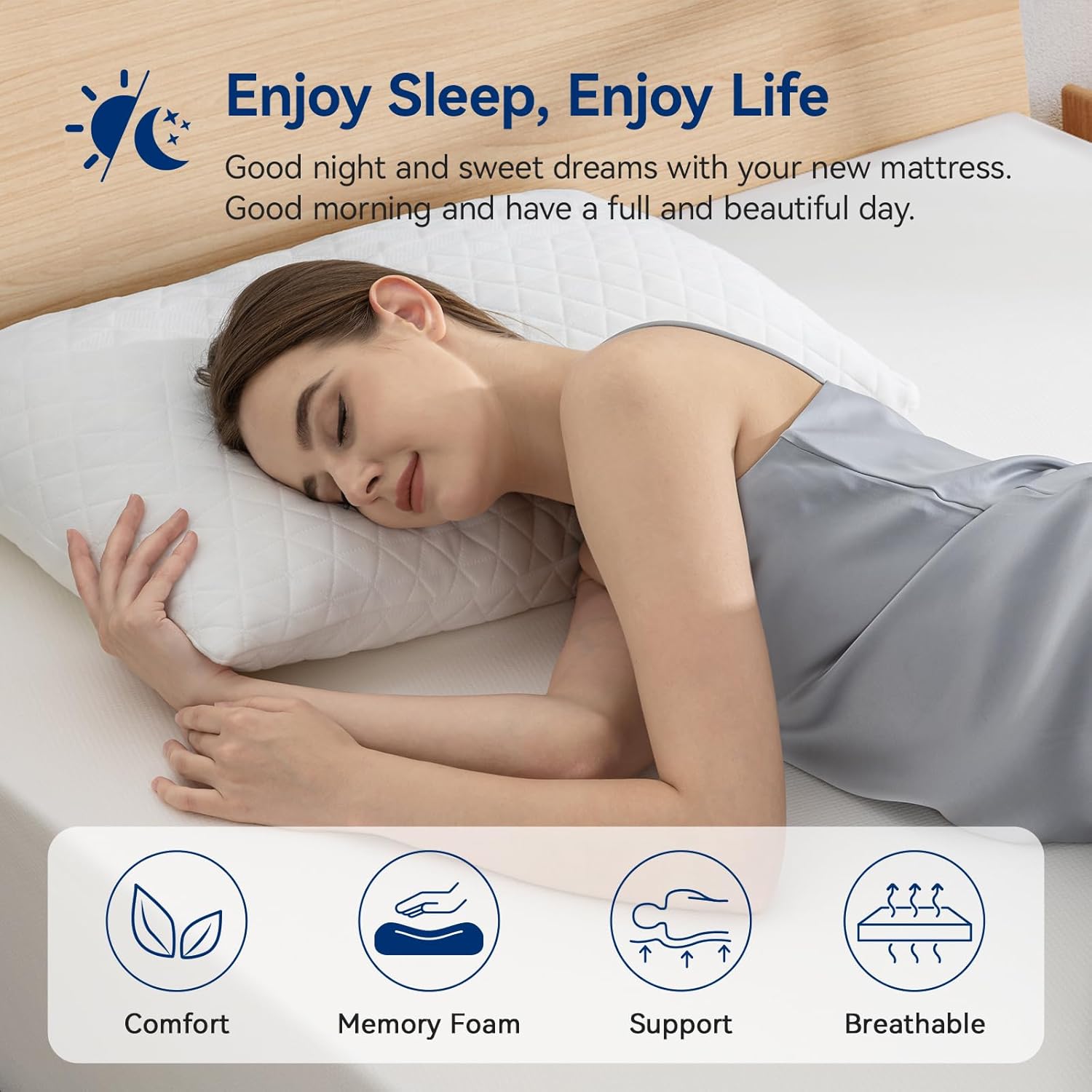 Plush Memory Foam Bed Mattress,