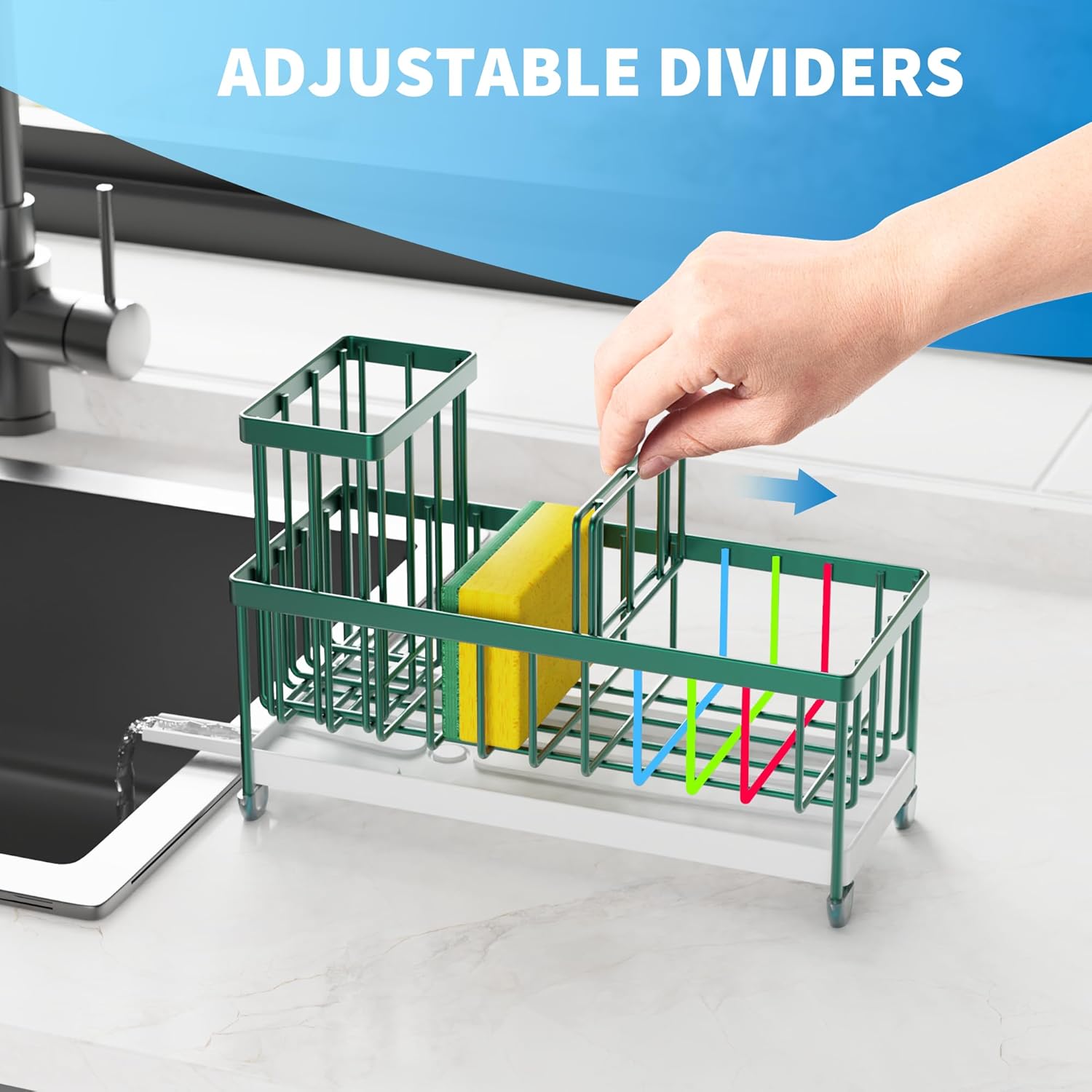 Black Sponge Holder for Kitchen Sink,
