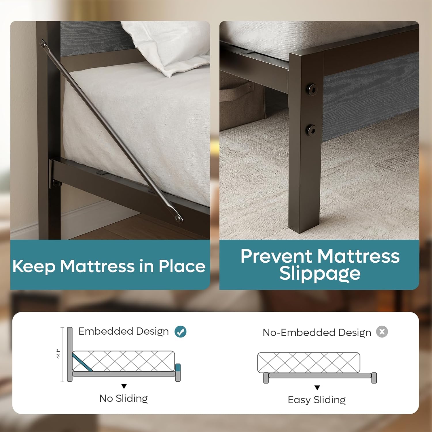 Full Bed Frame with Headboard