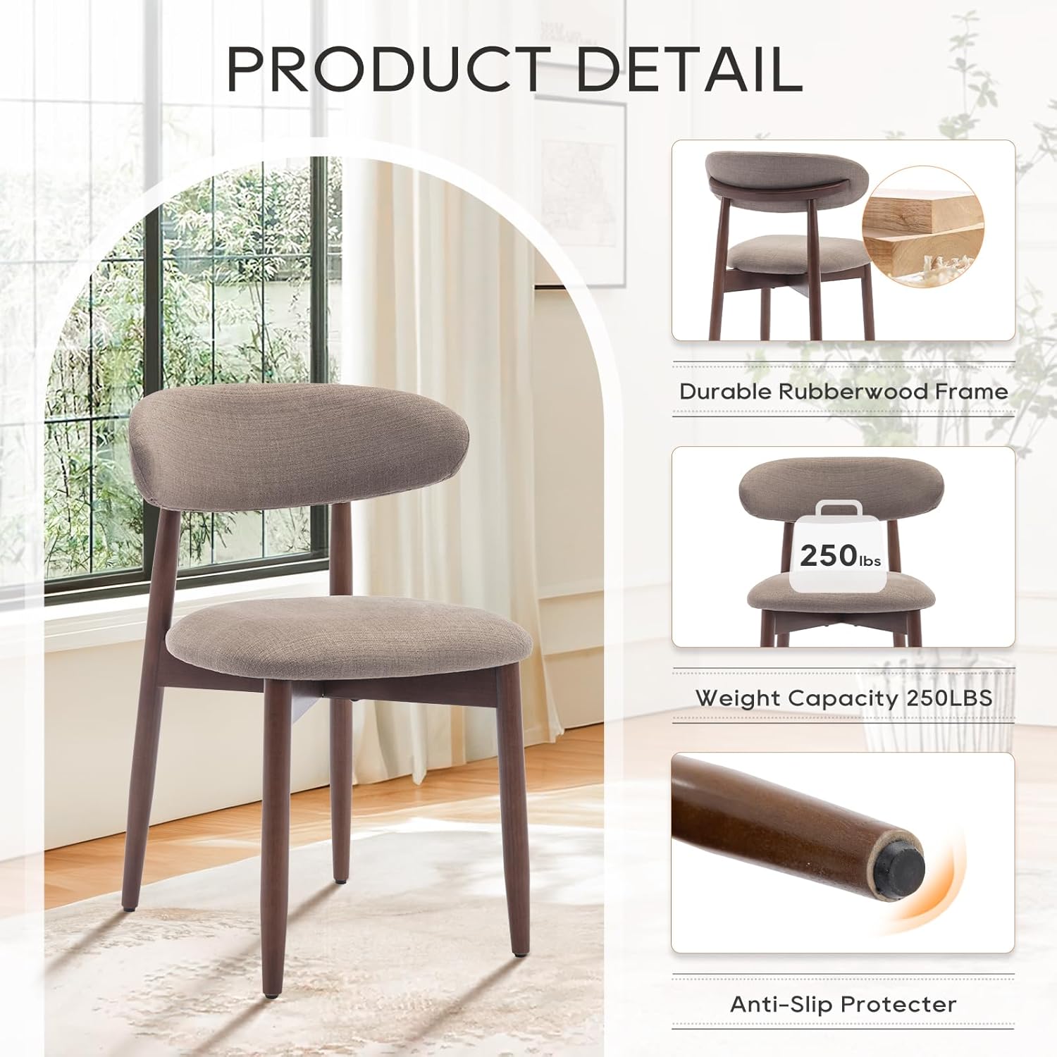 Wooden Dining Chairs Set of 4