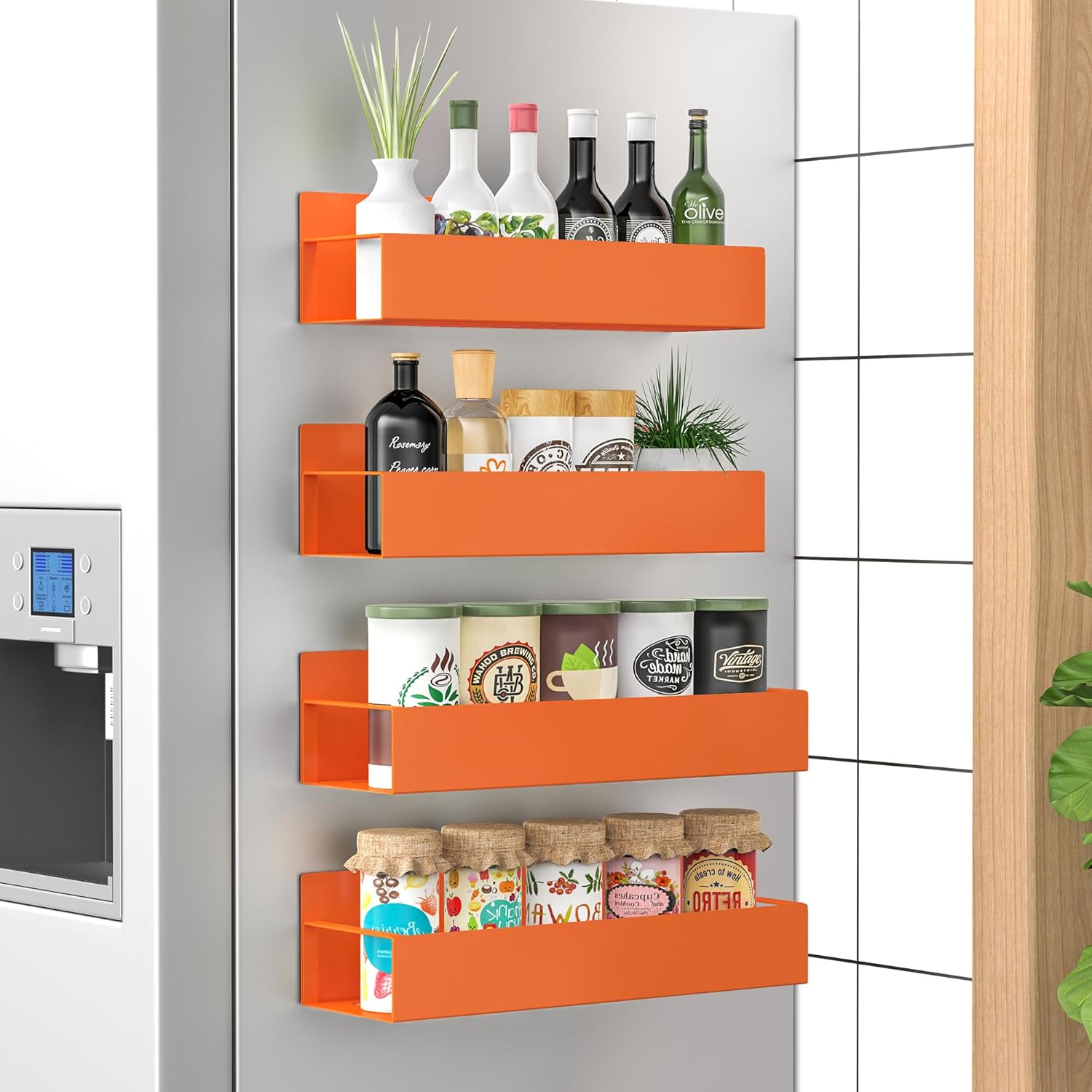 Metal 4 Pack Magnetic Spice Storage