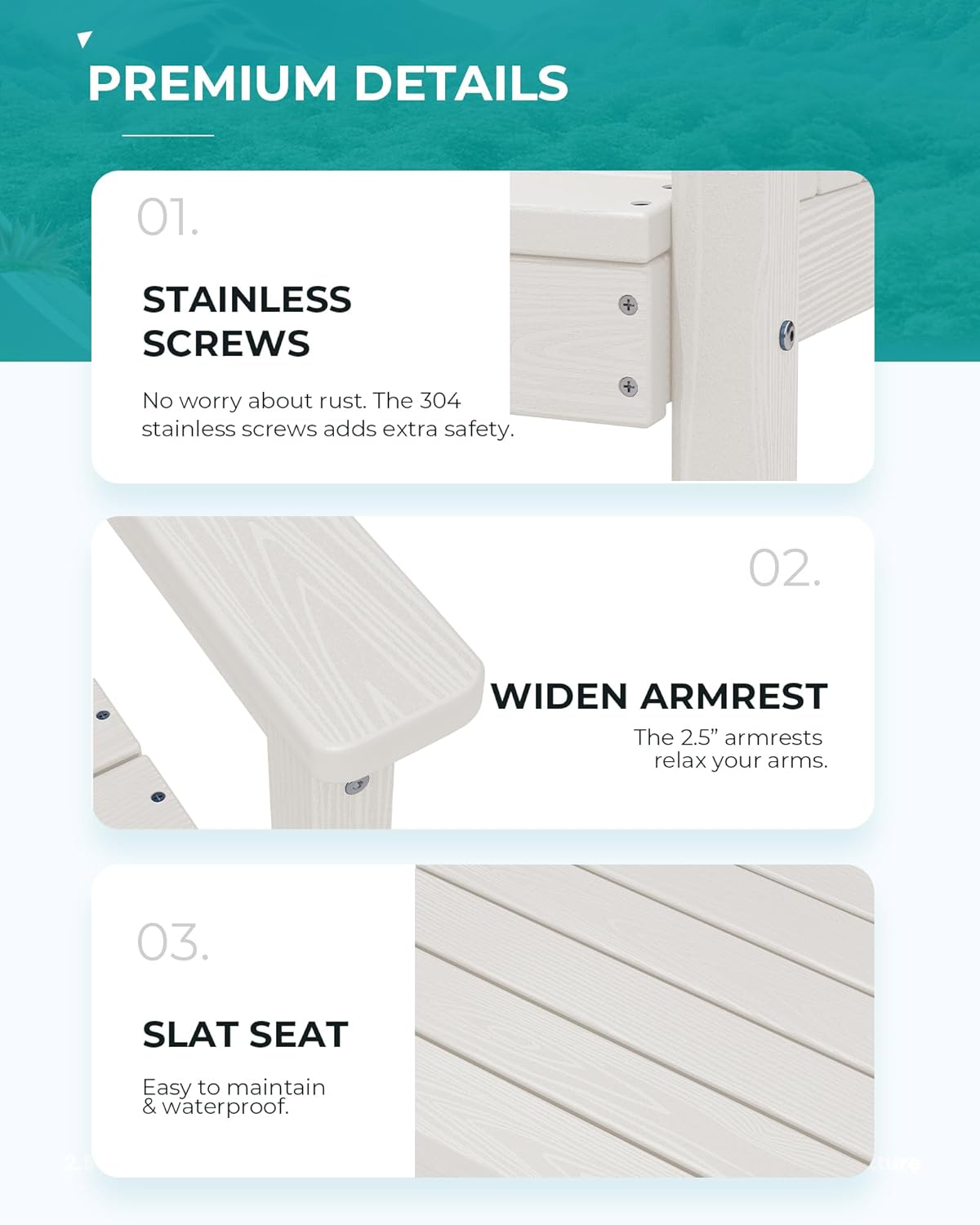 Outdoor HDPE Dining Table Set, 7-Piece Outdoor Dining Table Sets