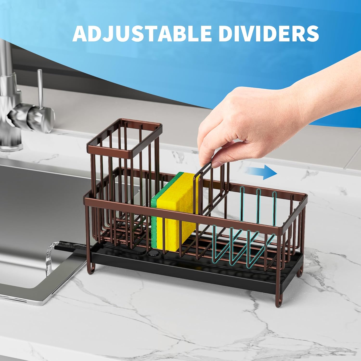 Black Sponge Holder for Kitchen Sink,