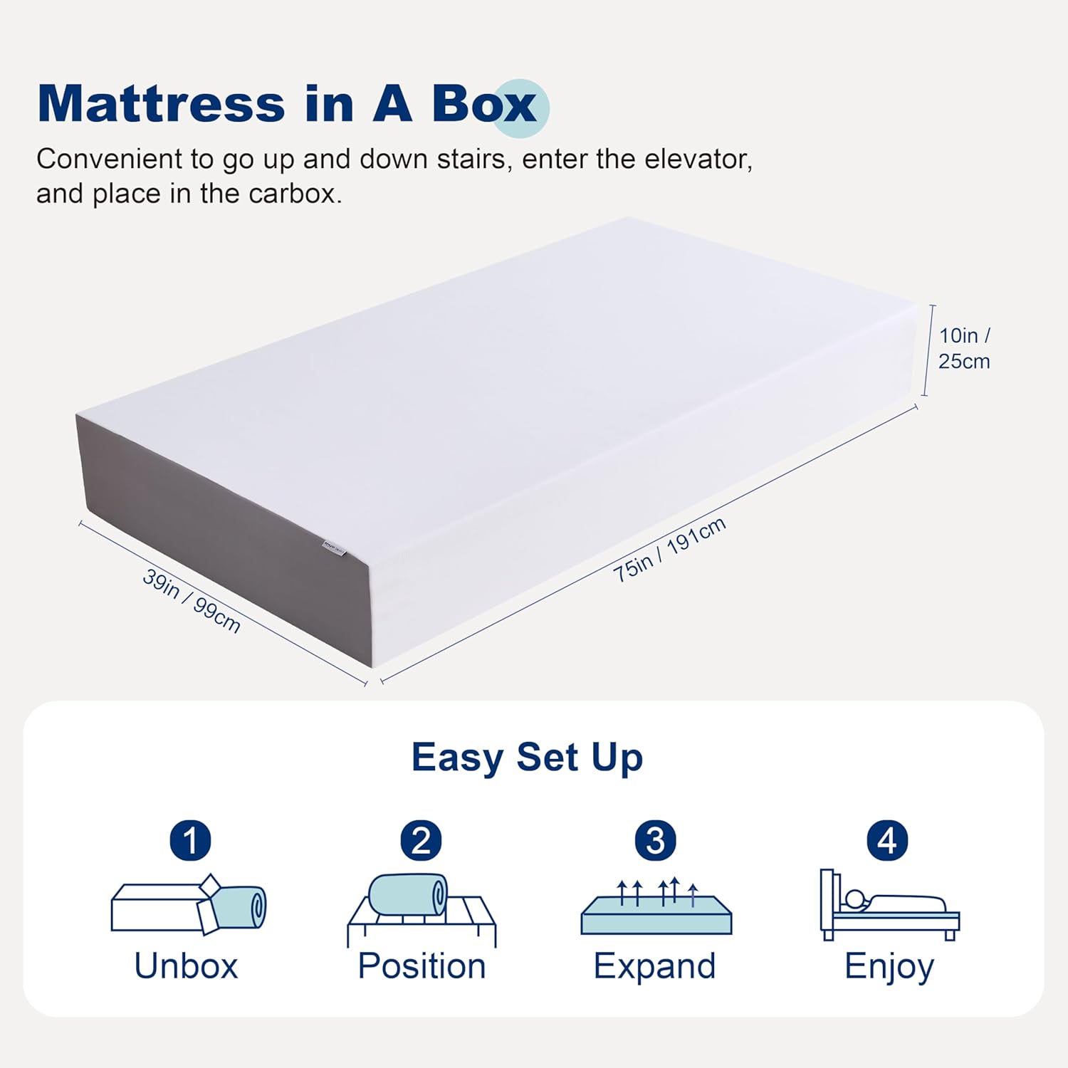 Plush Memory Foam Bed Mattress,