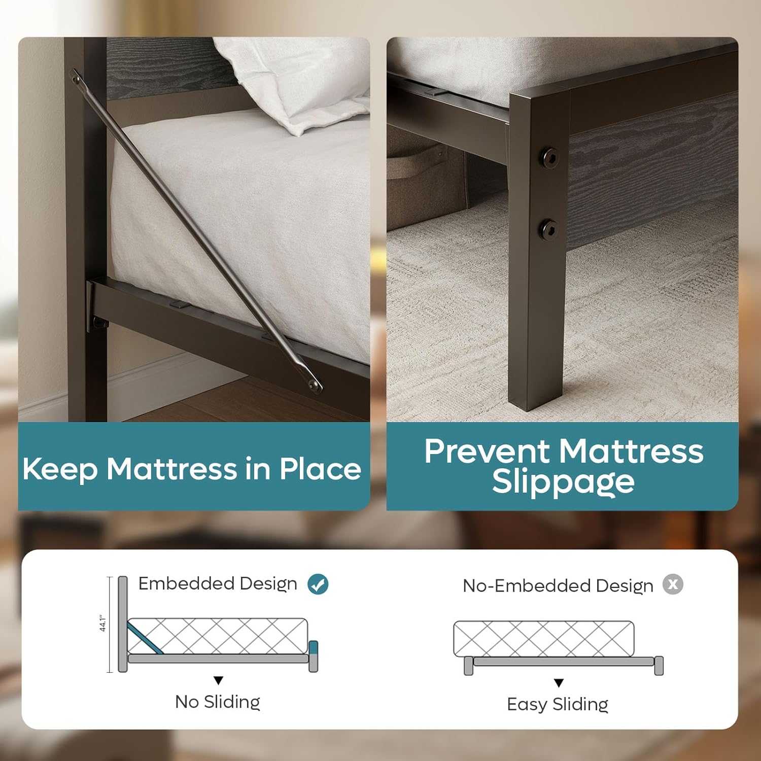 Full Bed Frame with Headboard