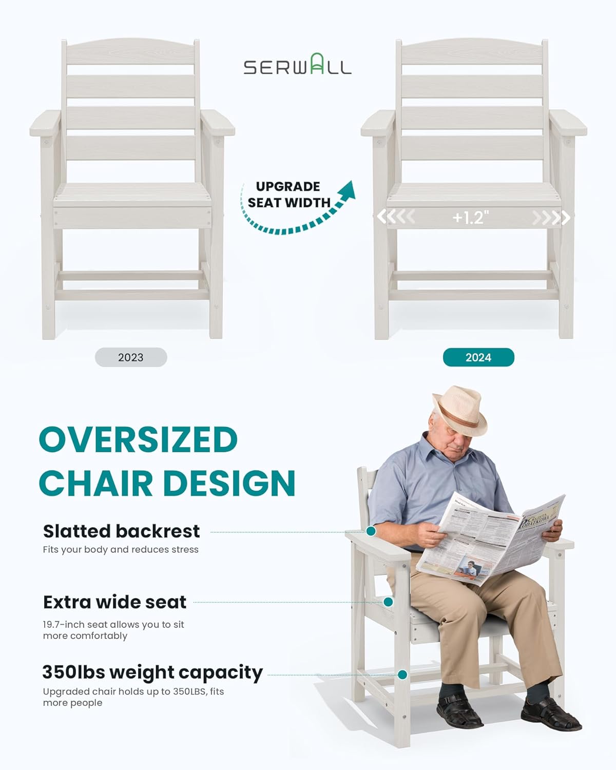 Outdoor HDPE Dining Table Set, 7-Piece Outdoor Dining Table Sets