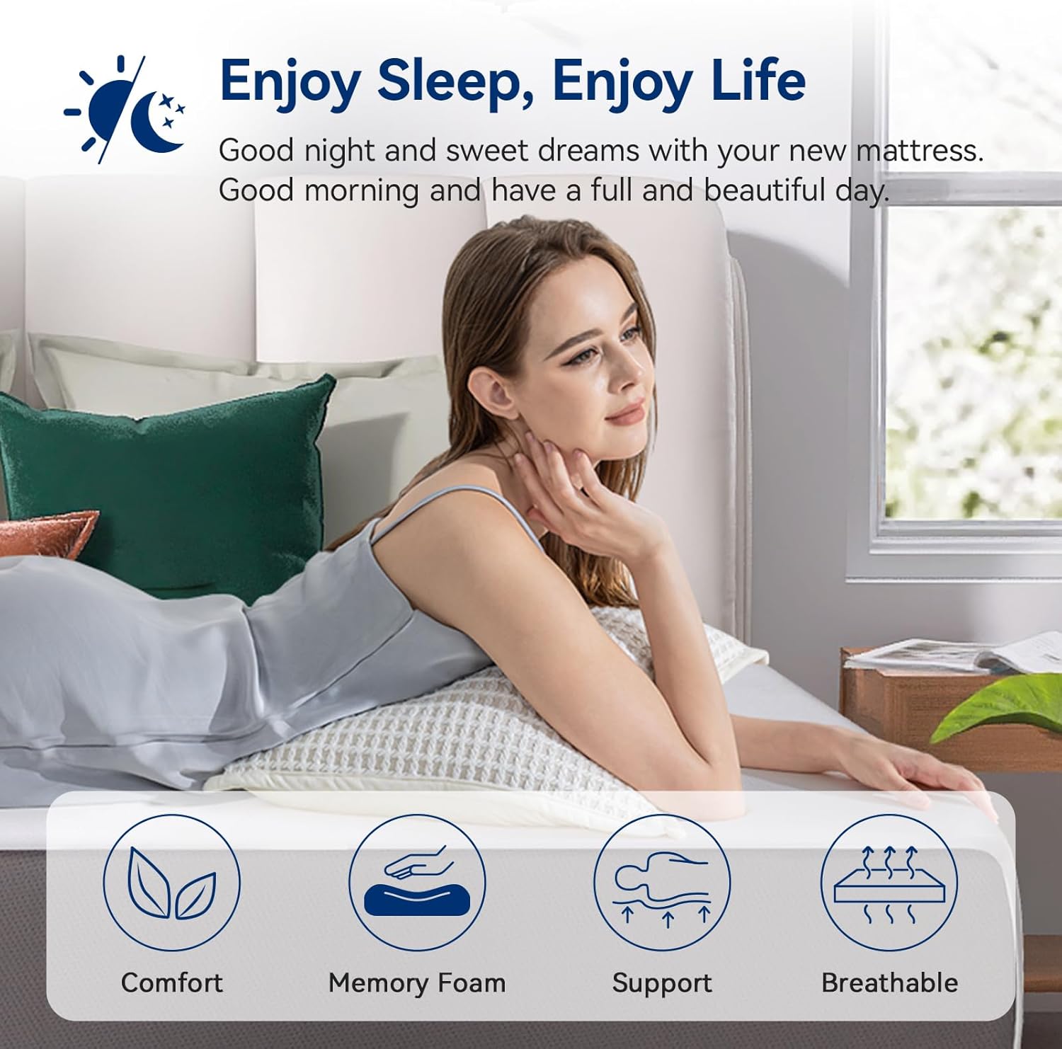 Plush Memory Foam Bed Mattress,