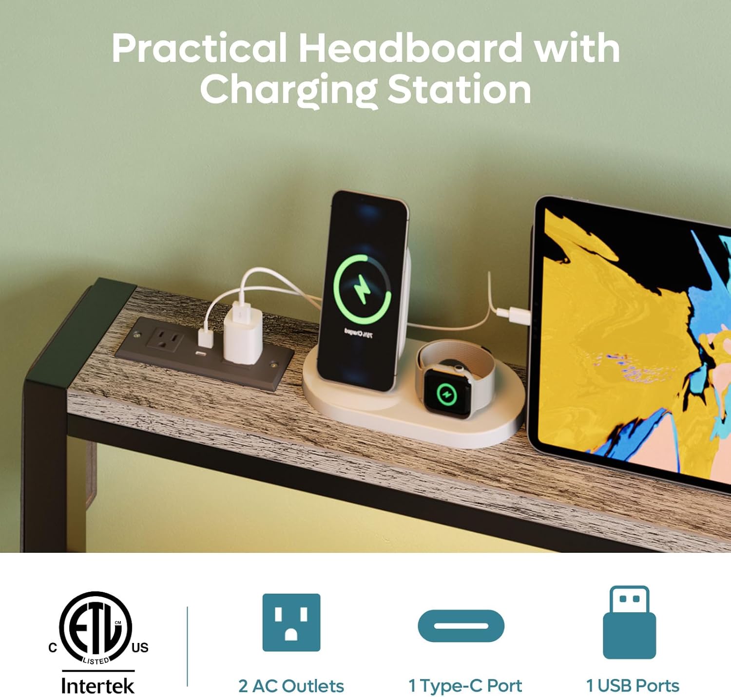 Full Bed Frame with Headboard