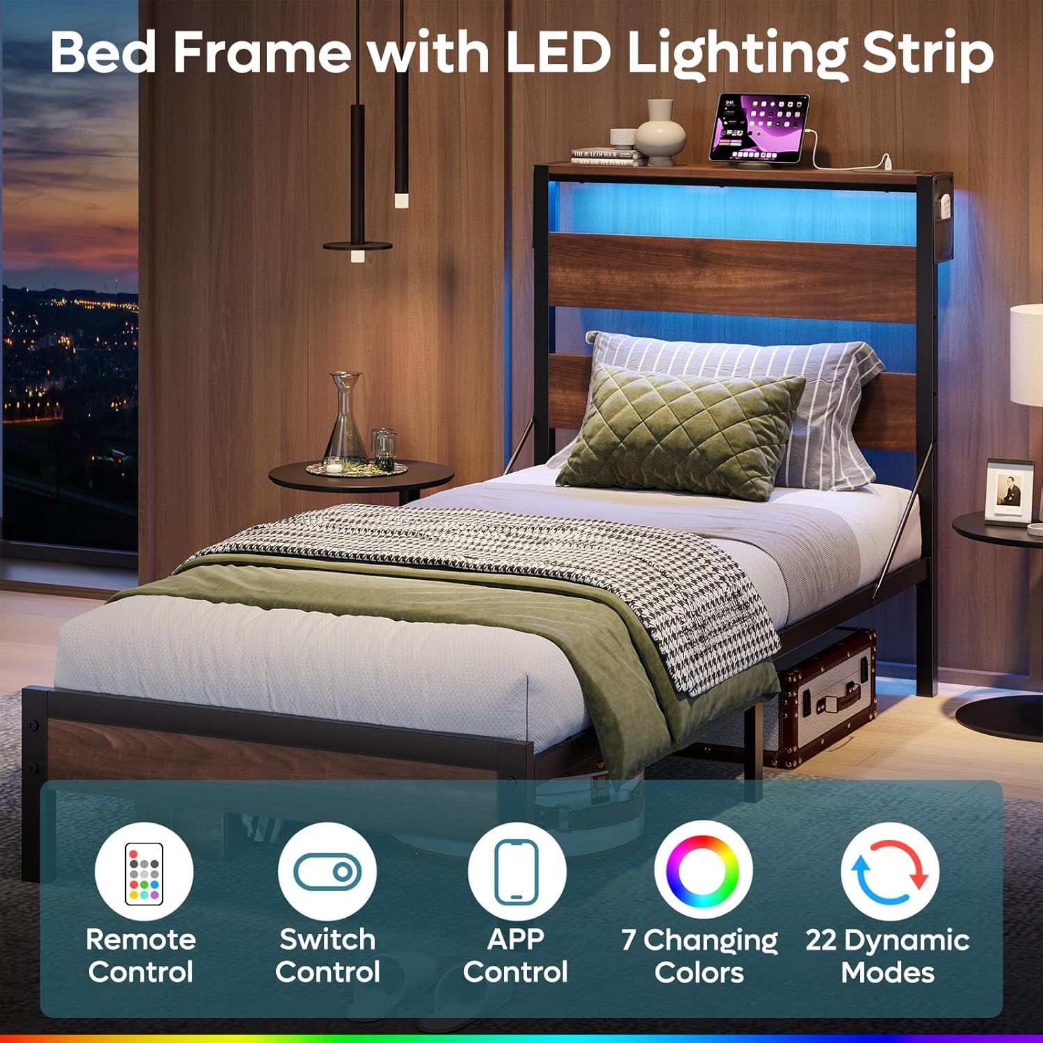 Full Bed Frame with Headboard