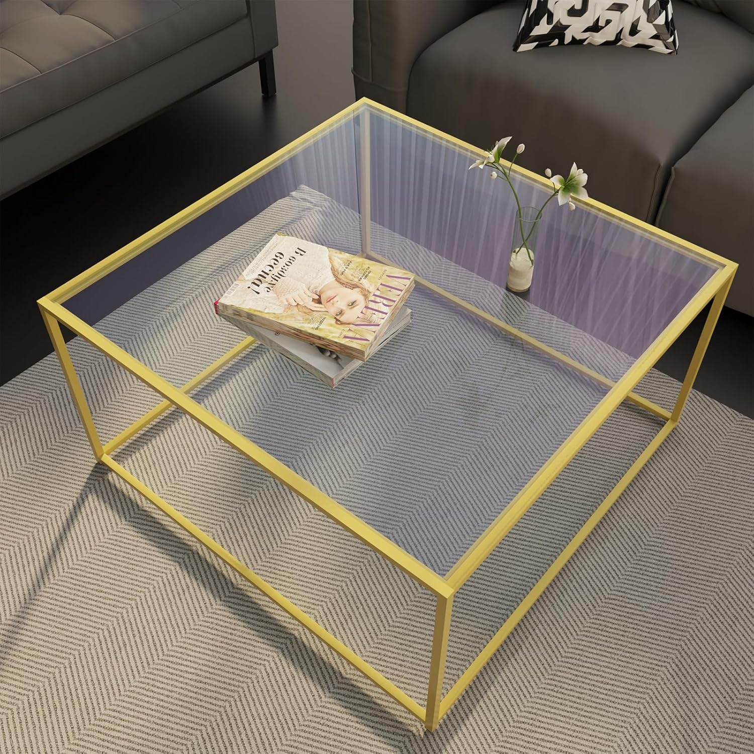 Glass Coffee Table Modern Center Table