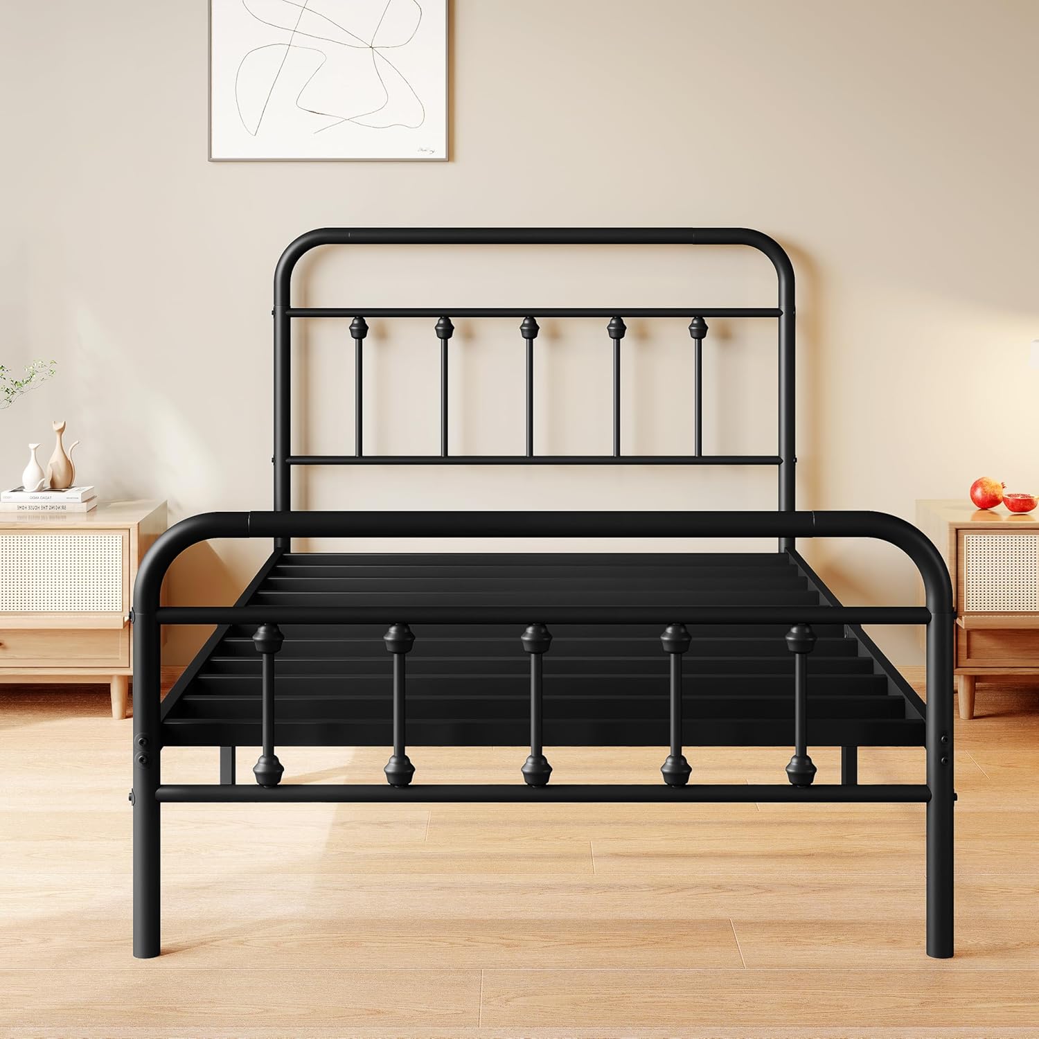Queen Bed Frame with 2 Storage Drawers,