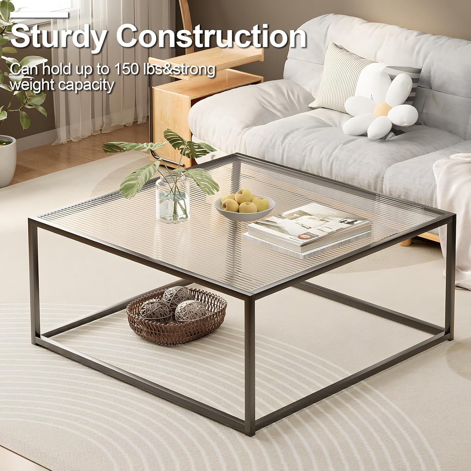 Glass Coffee Table Modern Center Table