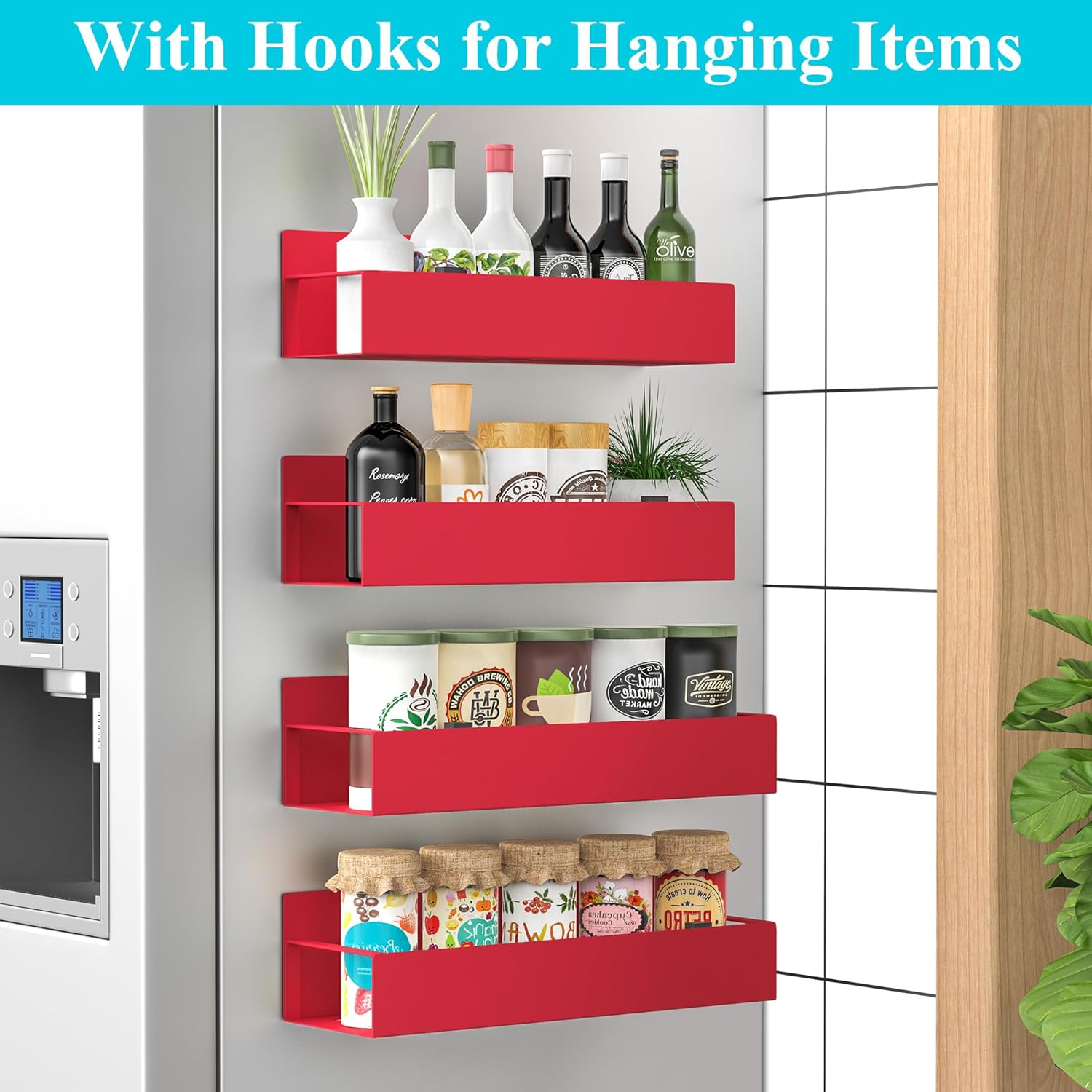 Metal 4 Pack Magnetic Spice Storage