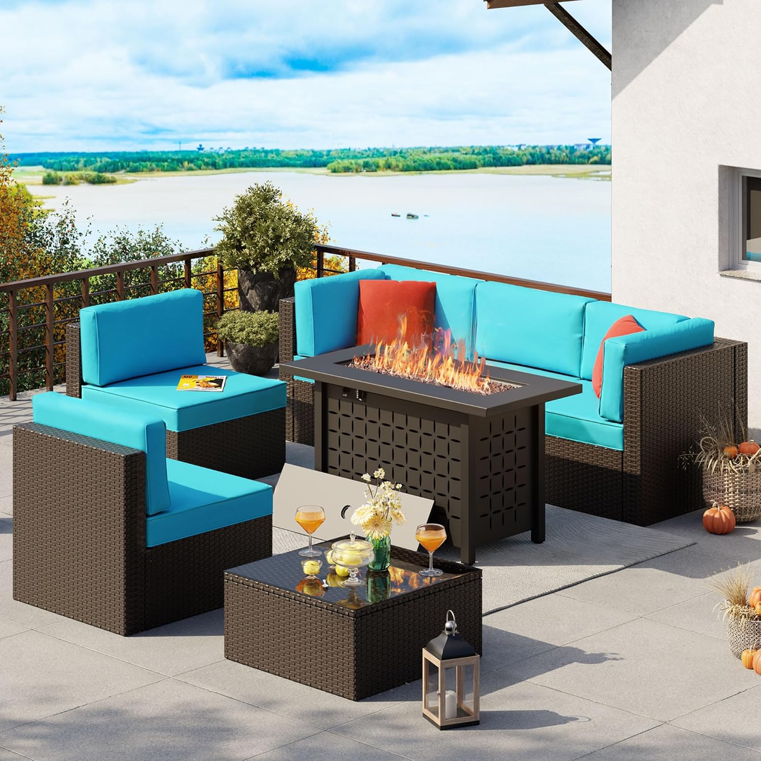 6 Pieces Outdoor Patio Furniture Set,
