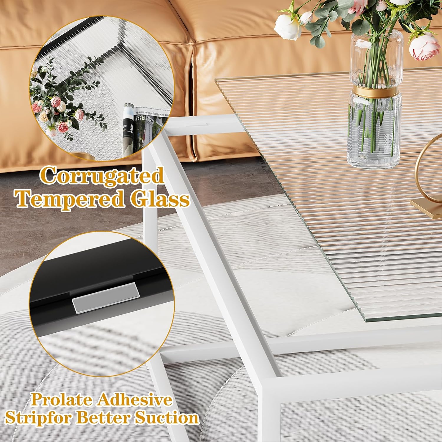 Glass Coffee Table Modern Center Table