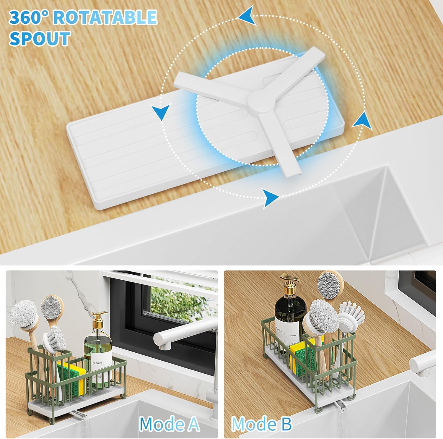 Black Sponge Holder for Kitchen Sink,