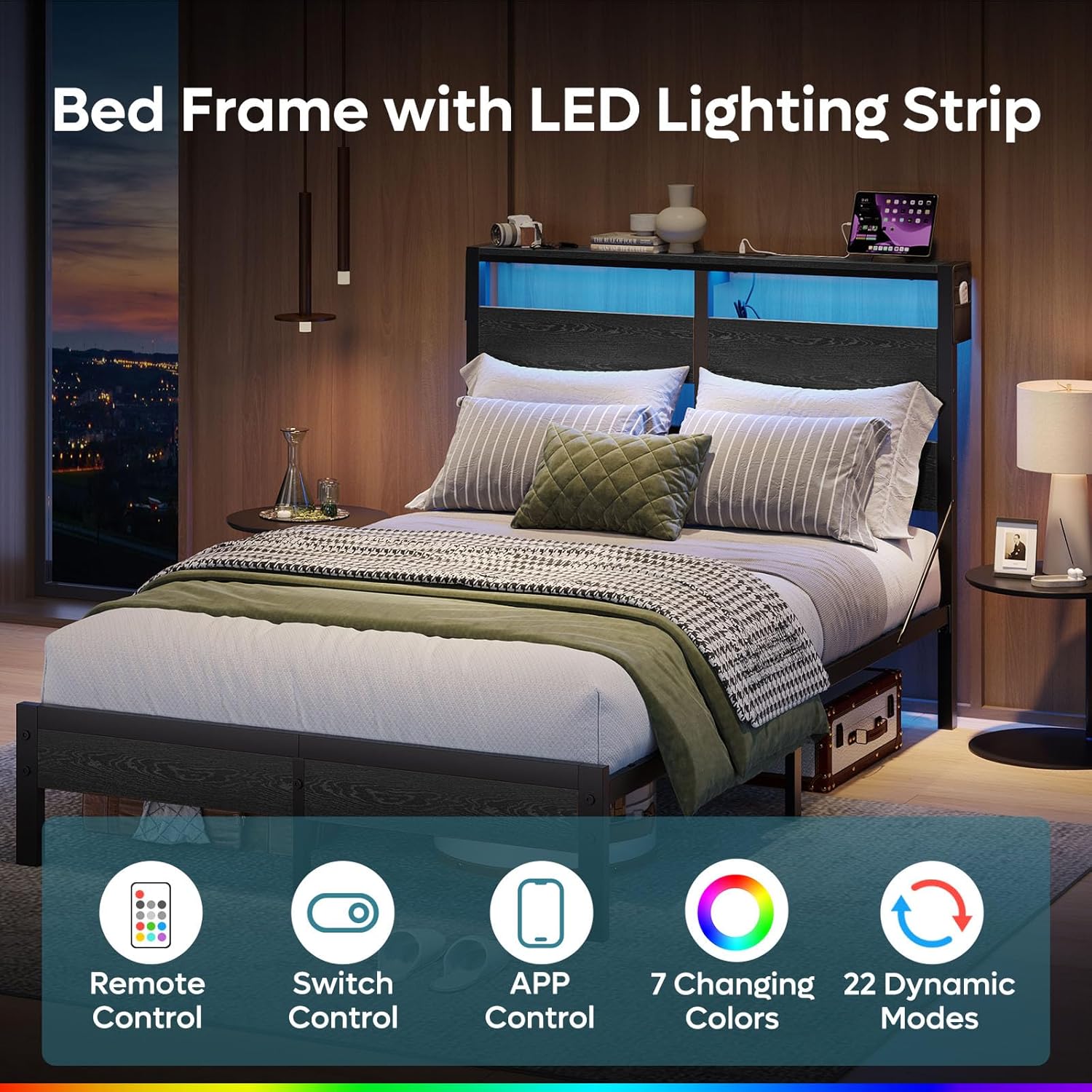 Full Bed Frame with Headboard