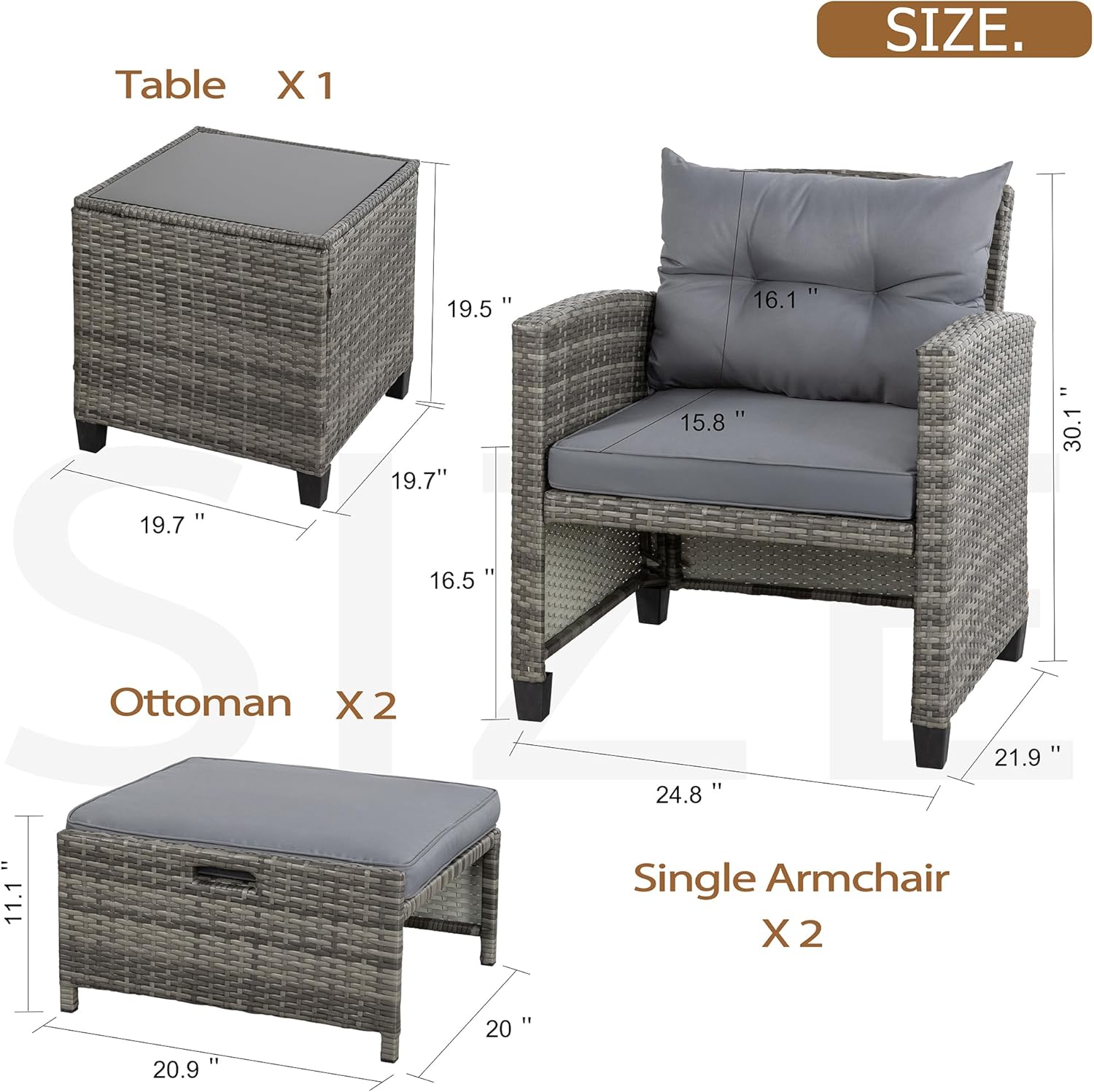 5 Piece Patio Furniture Set