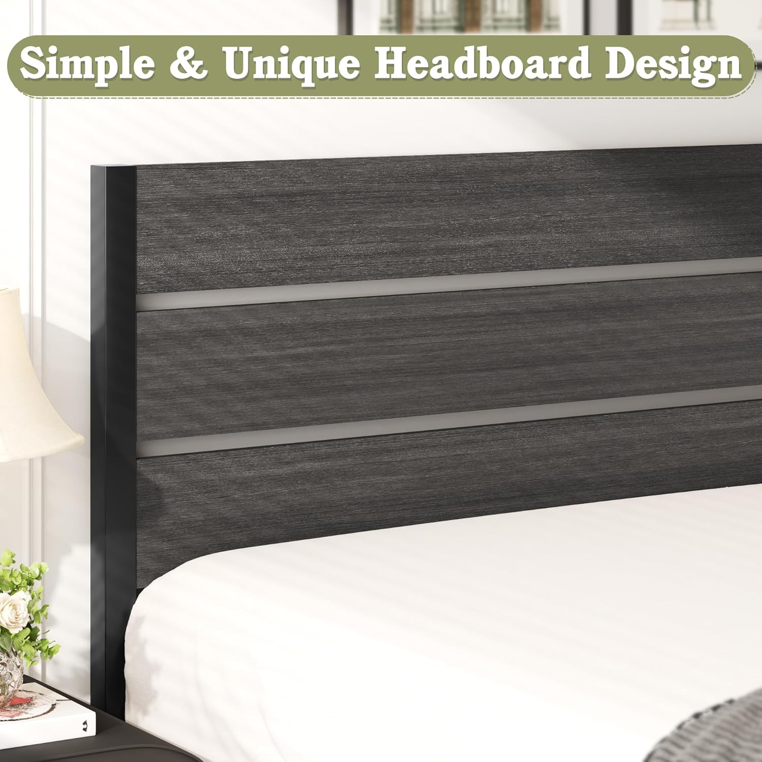 Queen Bed Frame with Headboard and Footboard