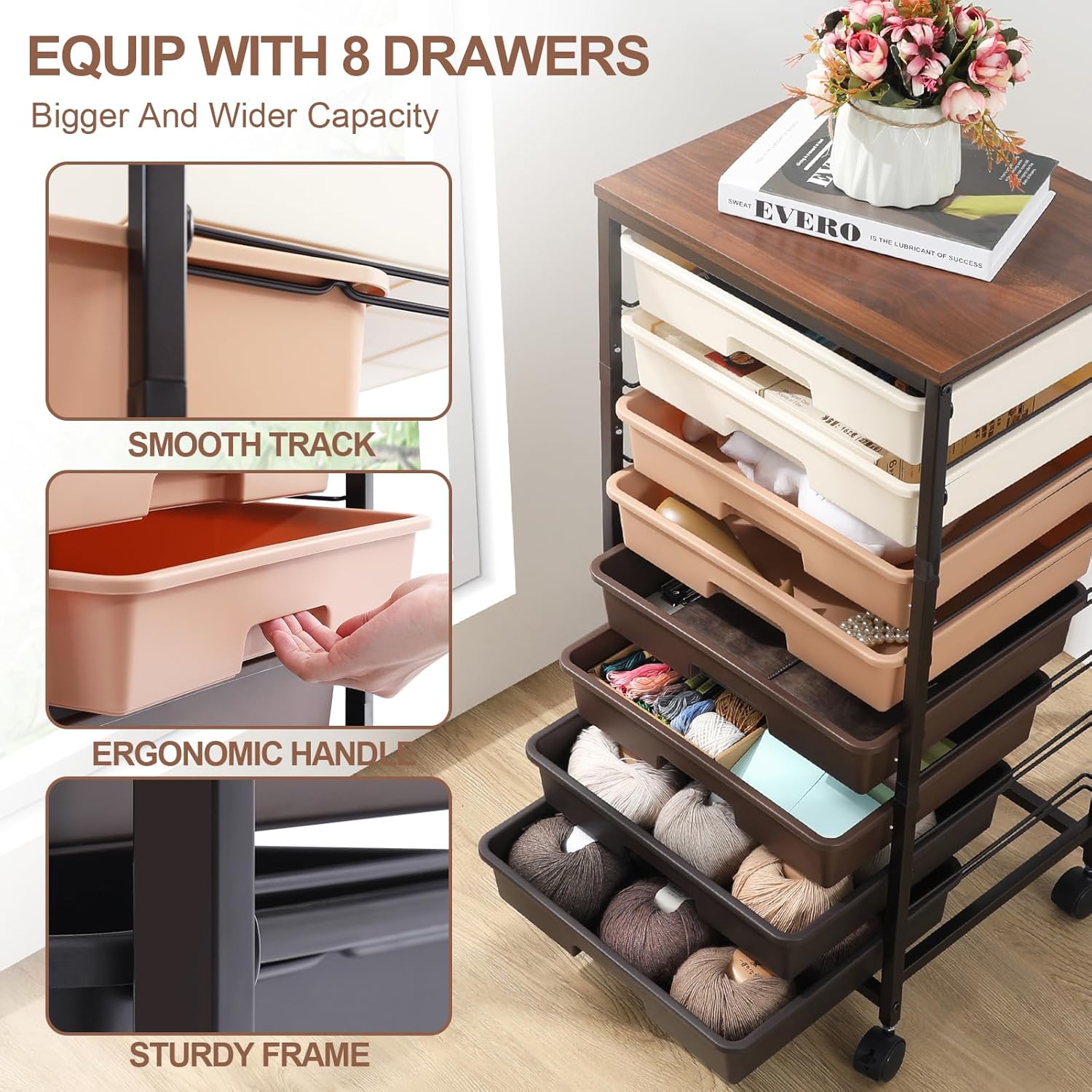 Rolling Storage Utility Cart Organizers