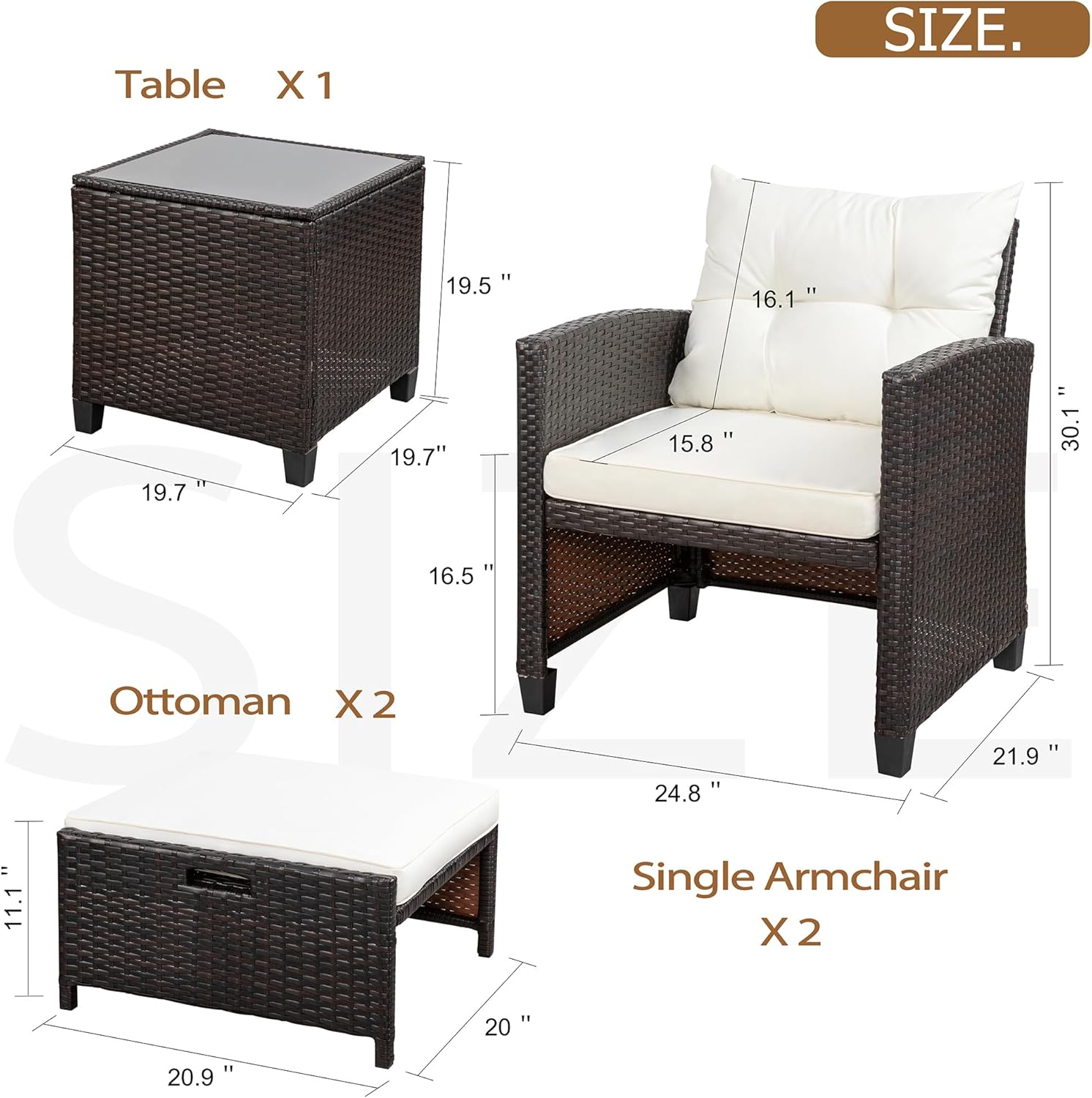 5 Piece Patio Furniture Set