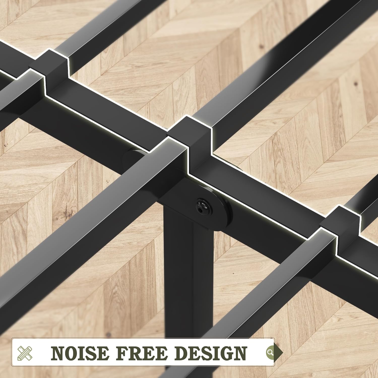 Queen Bed Frame with Headboard and Footboard