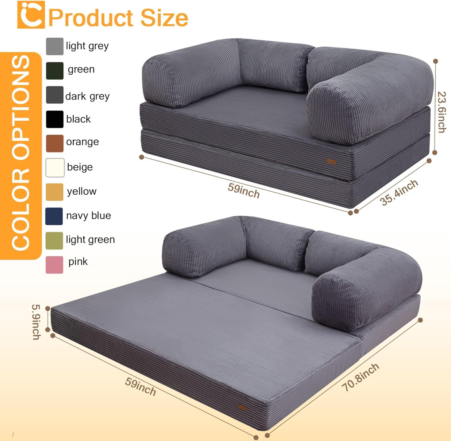 Folding Sofa Bed Queen,