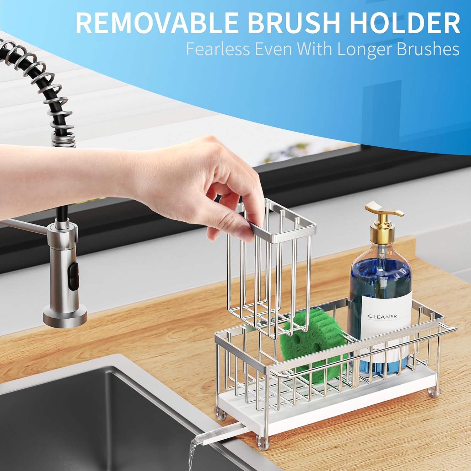 Black Sponge Holder for Kitchen Sink,