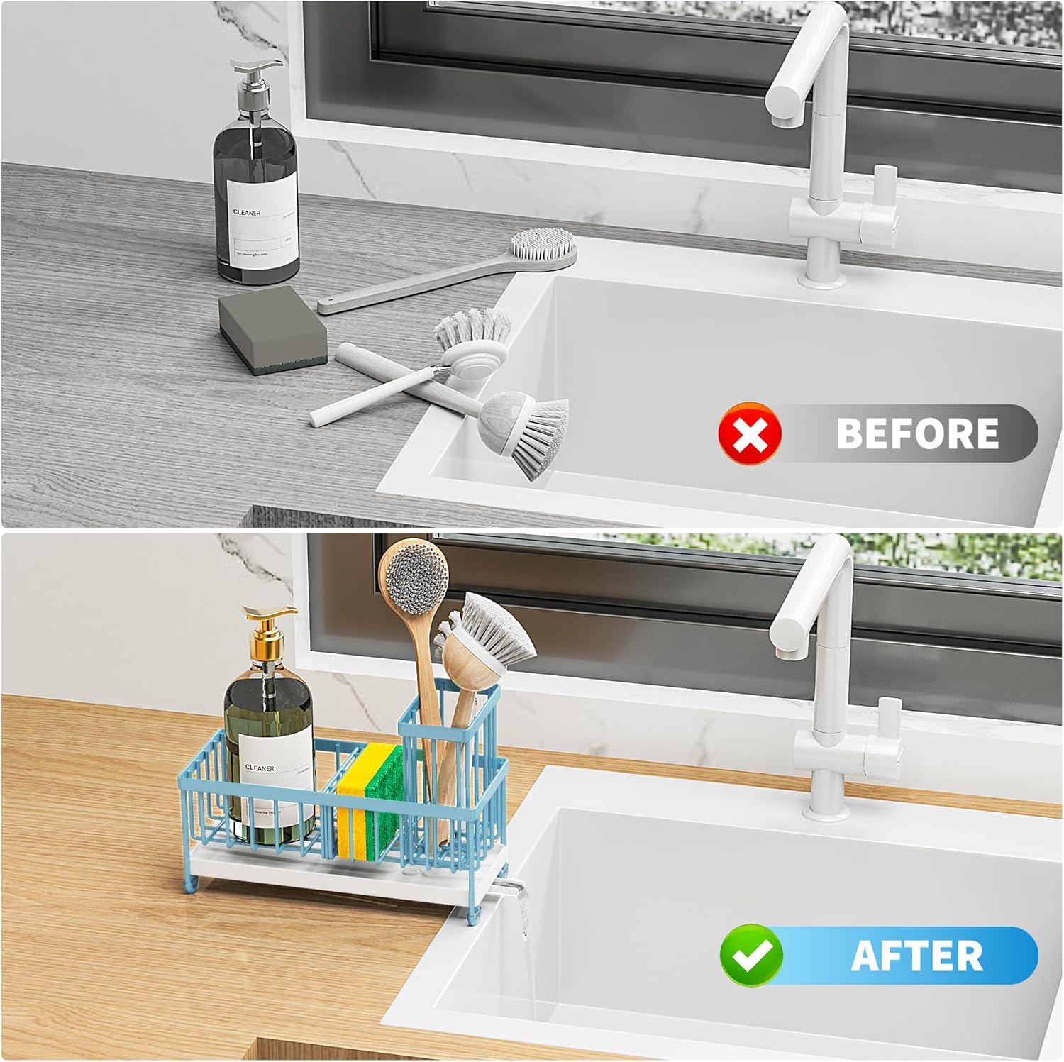 Black Sponge Holder for Kitchen Sink,