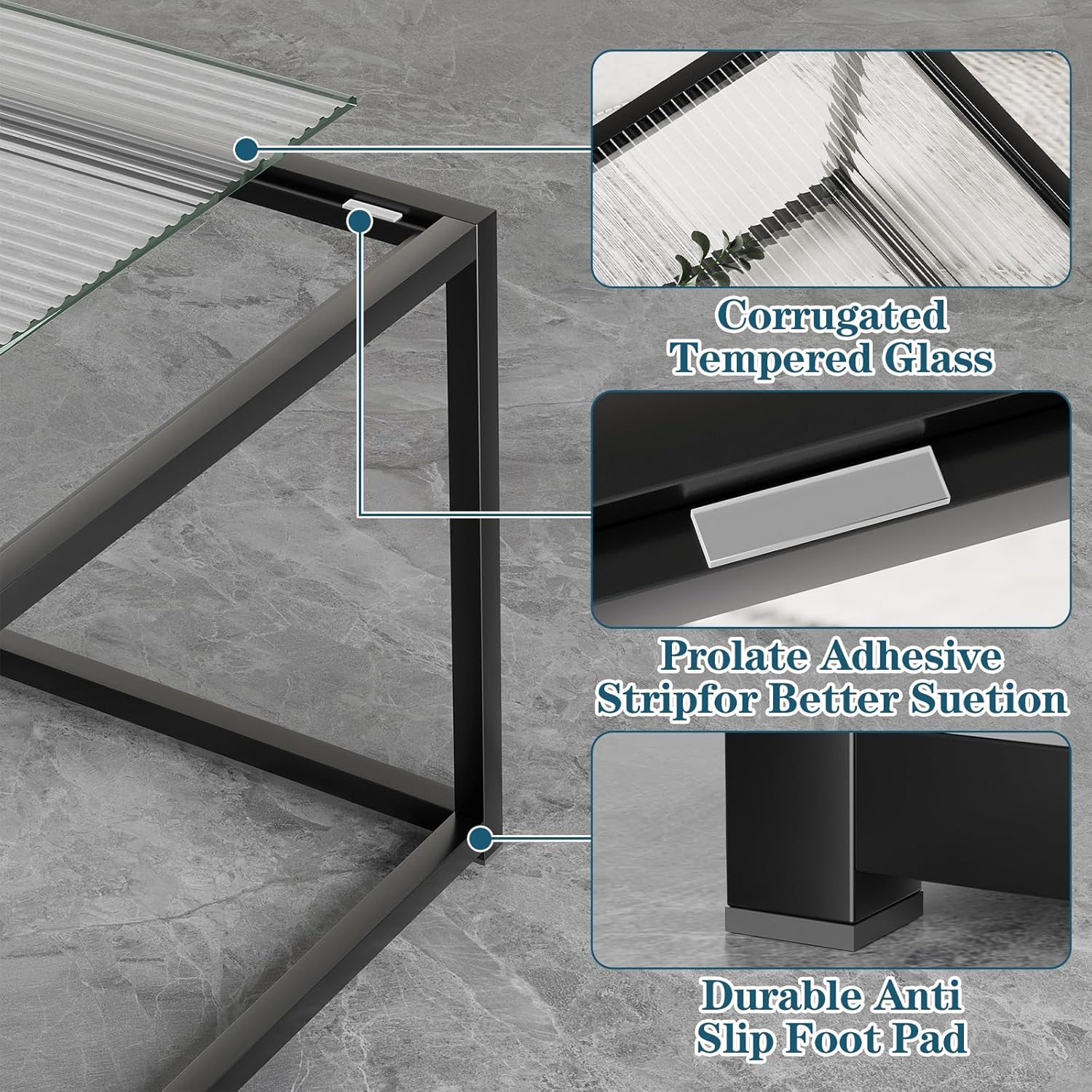 Glass Coffee Table Modern Center Table