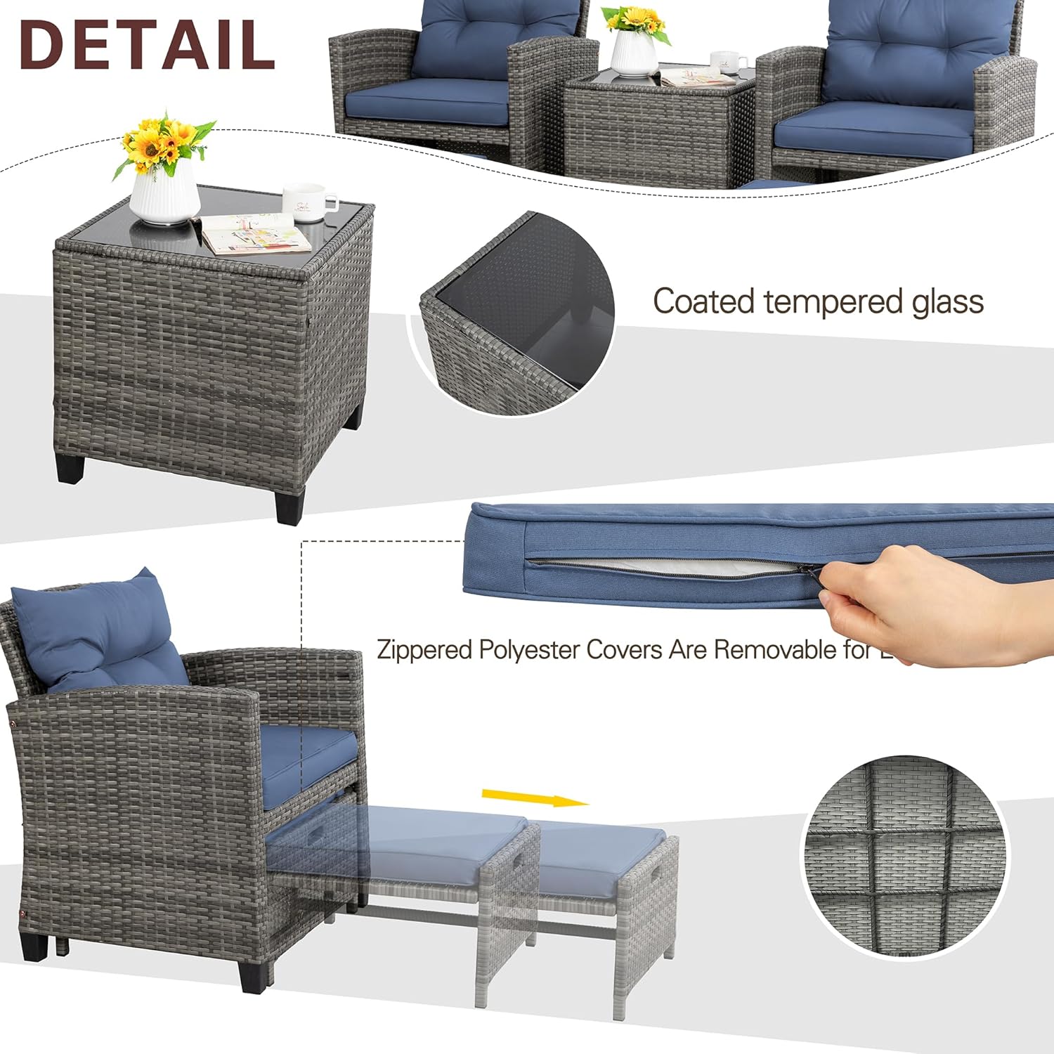 5 Piece Patio Furniture Set