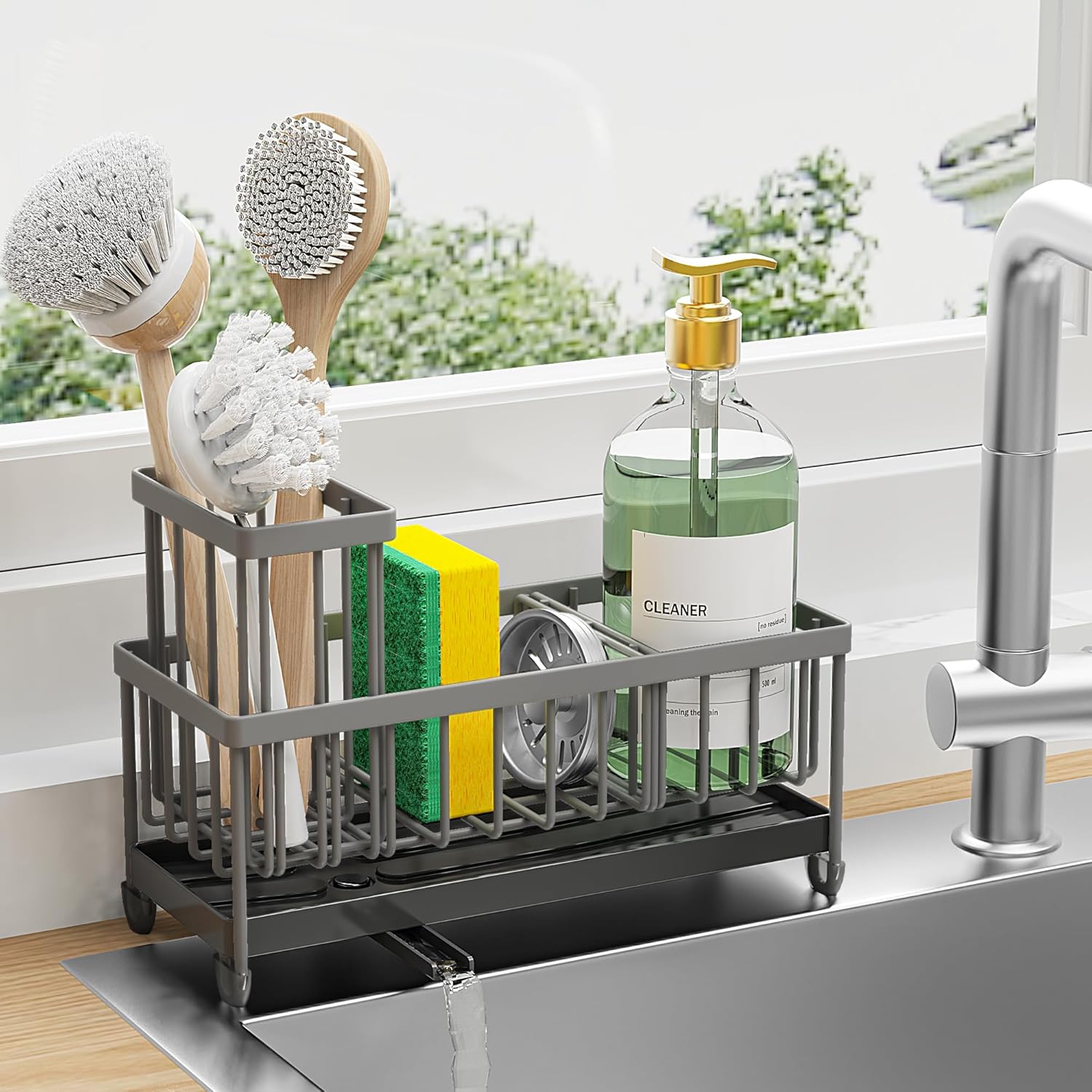 Black Sponge Holder for Kitchen Sink,