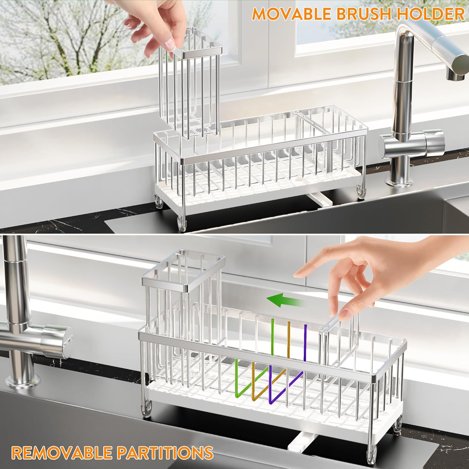 Black Sponge Holder for Kitchen Sink,