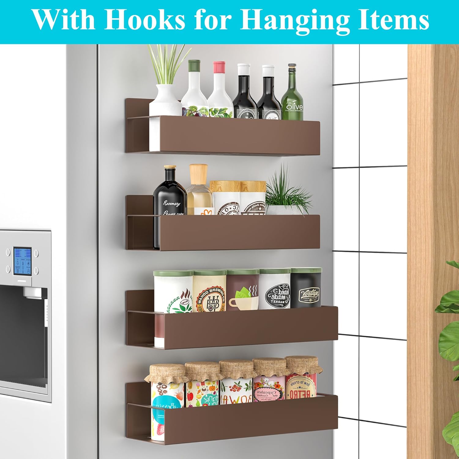 Metal 4 Pack Magnetic Spice Storage