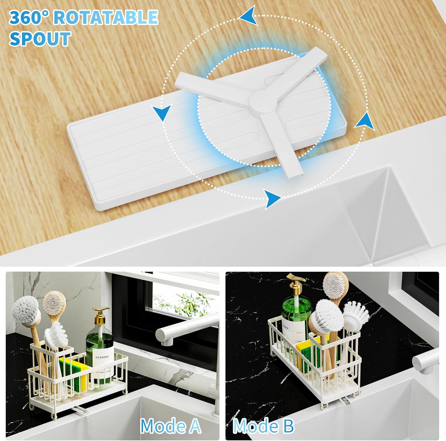 Black Sponge Holder for Kitchen Sink,