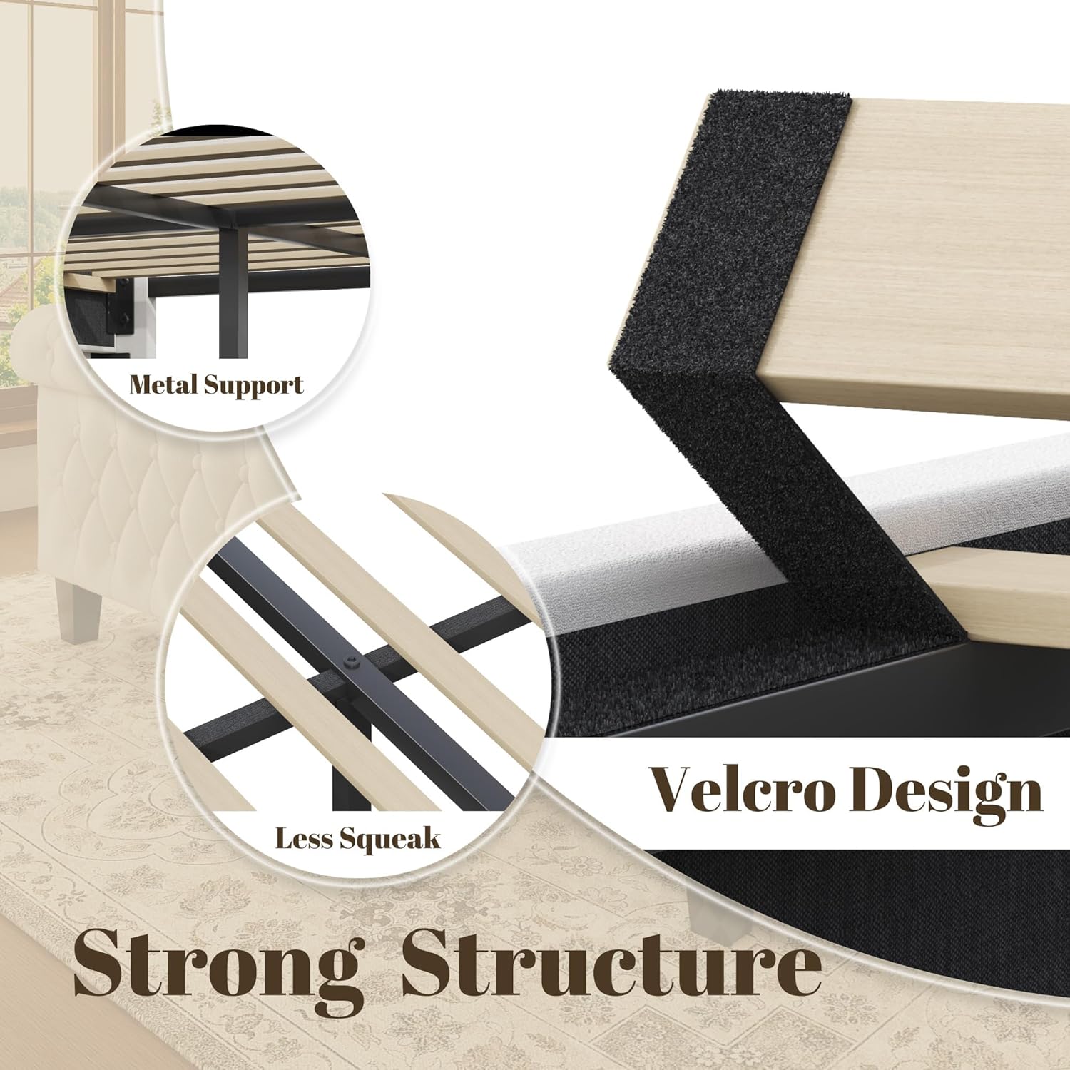 Queen Bed Frame, 39"