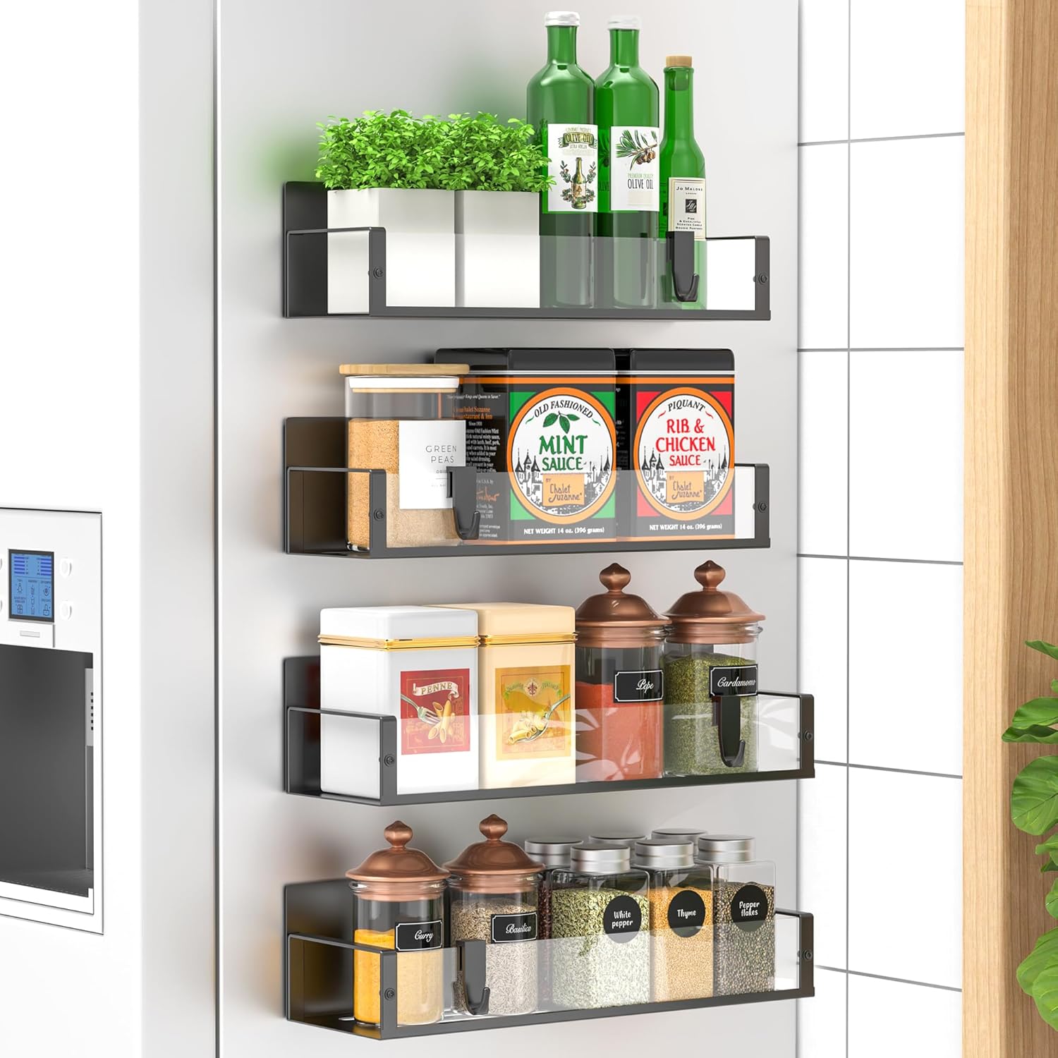 Metal 4 Pack Magnetic Spice Storage