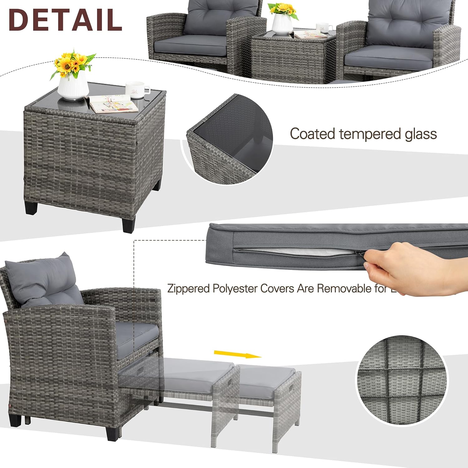 5 Piece Patio Furniture Set