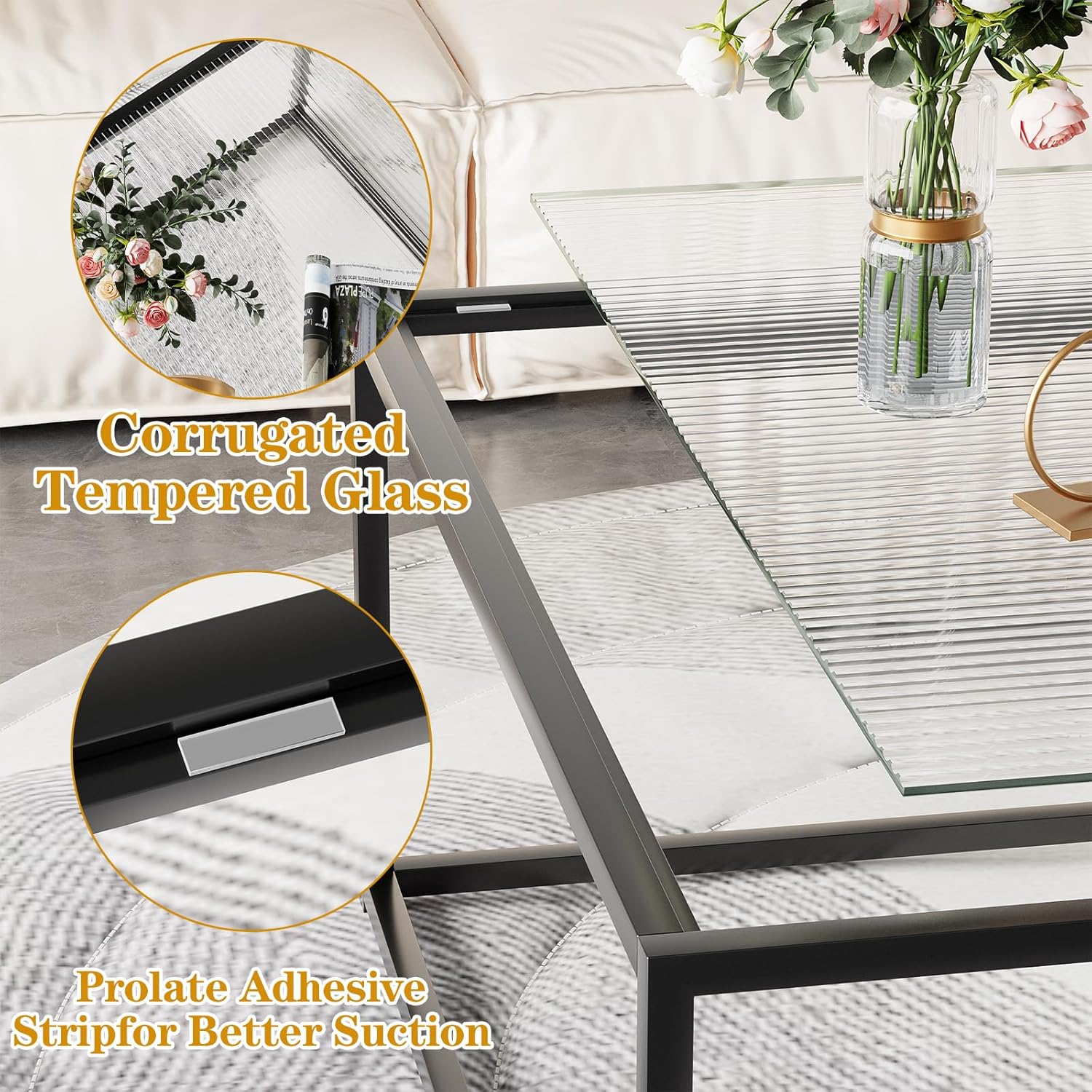 Glass Coffee Table Modern Center Table