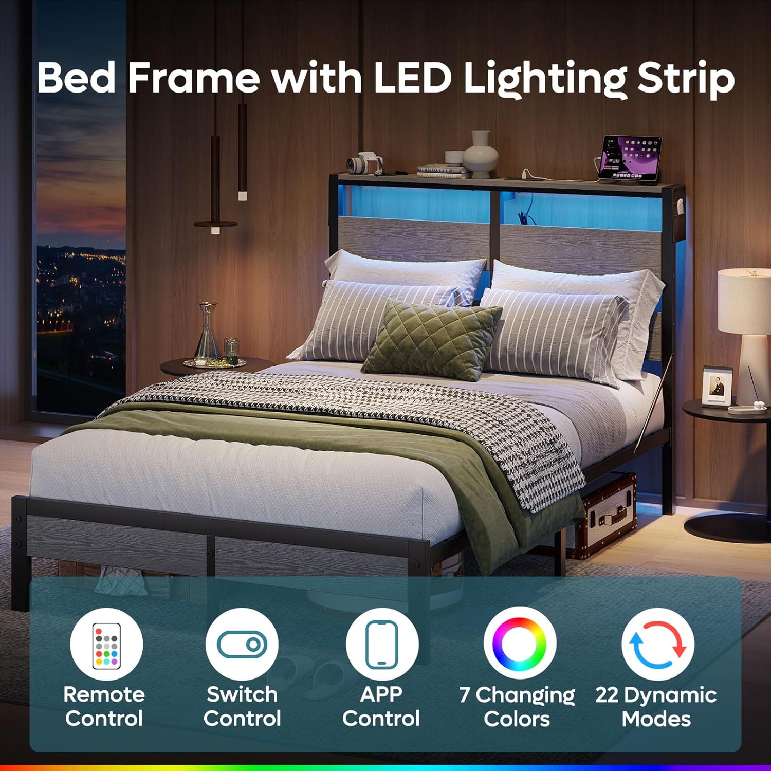 Full Bed Frame with Headboard