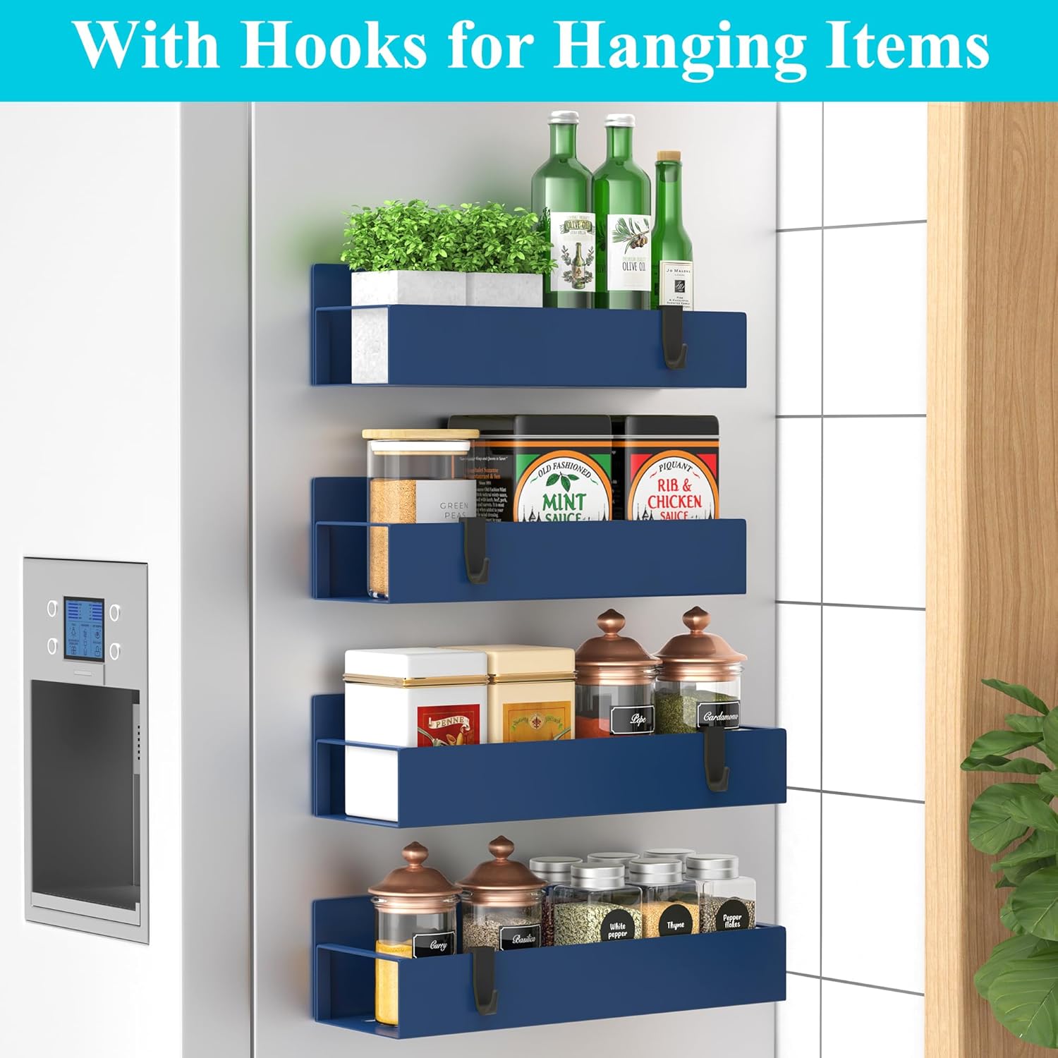 Metal 4 Pack Magnetic Spice Storage