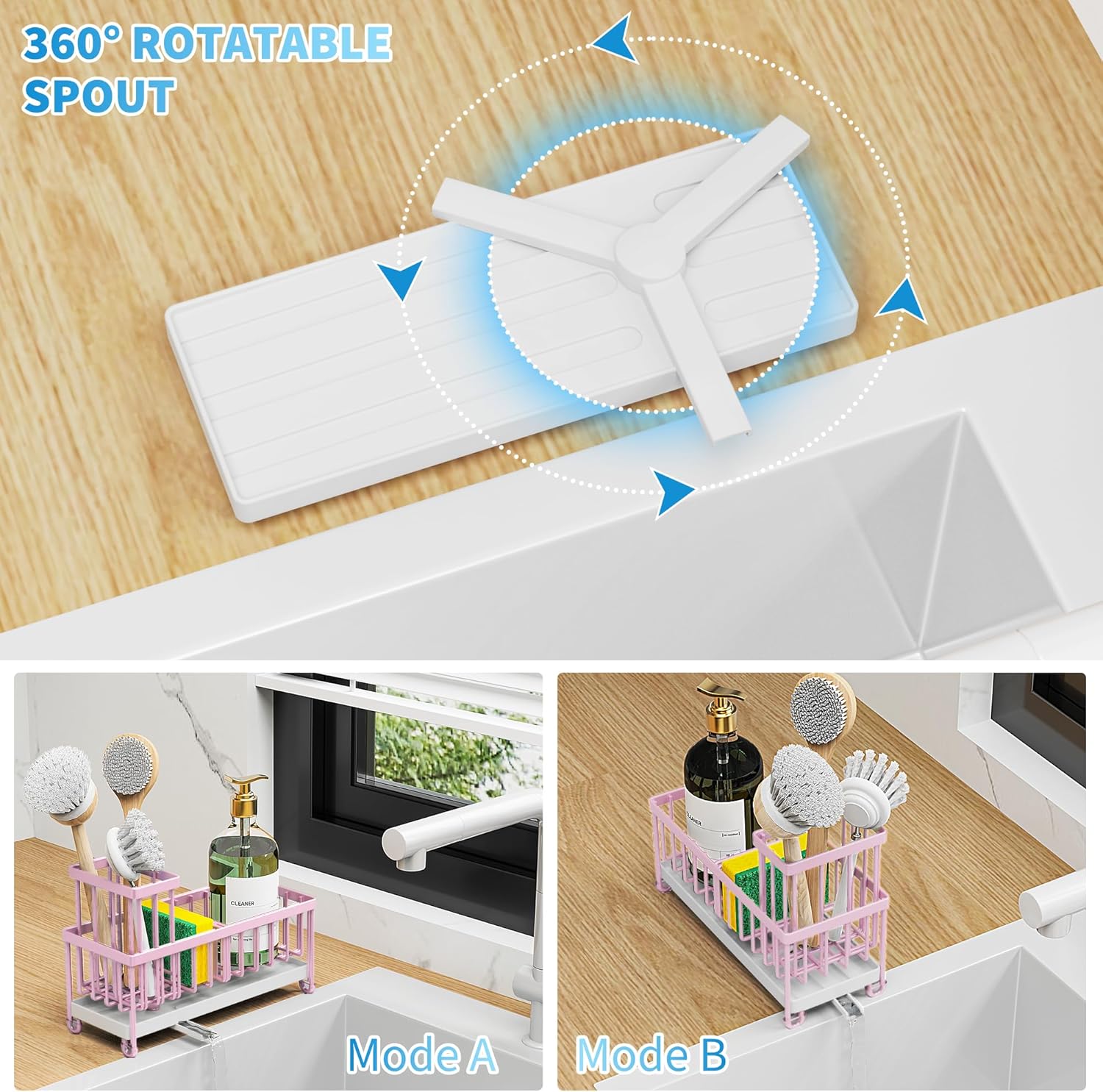 Black Sponge Holder for Kitchen Sink,