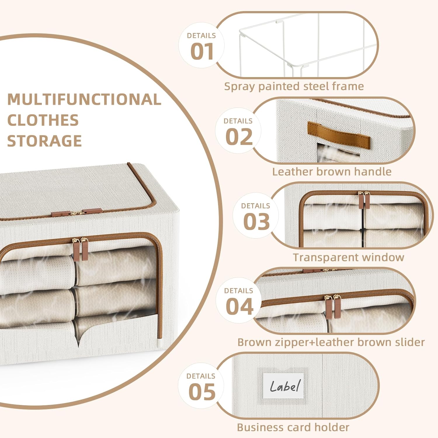 6 Pack Clothes Storage Bins