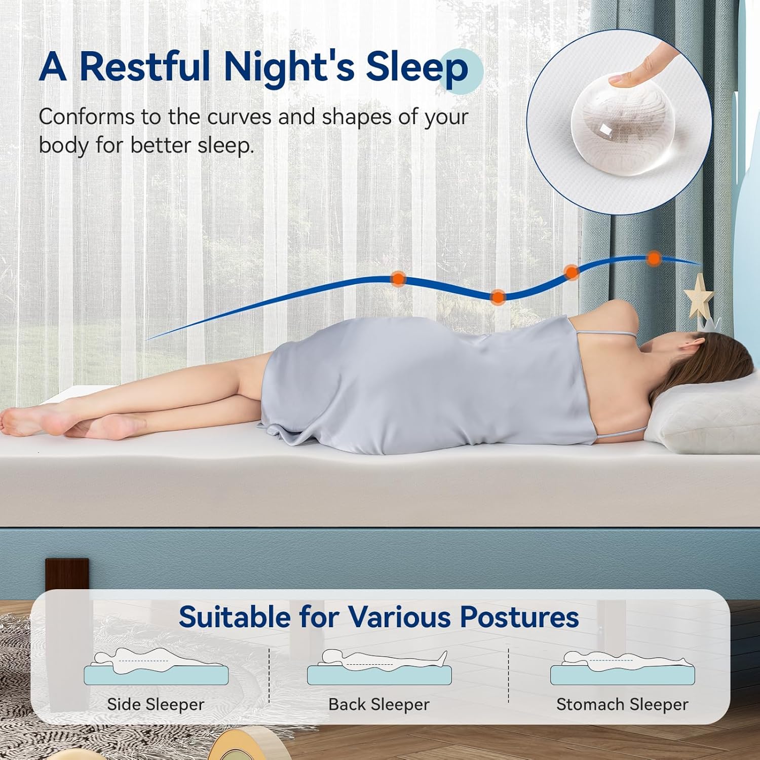 Plush Memory Foam Bed Mattress,